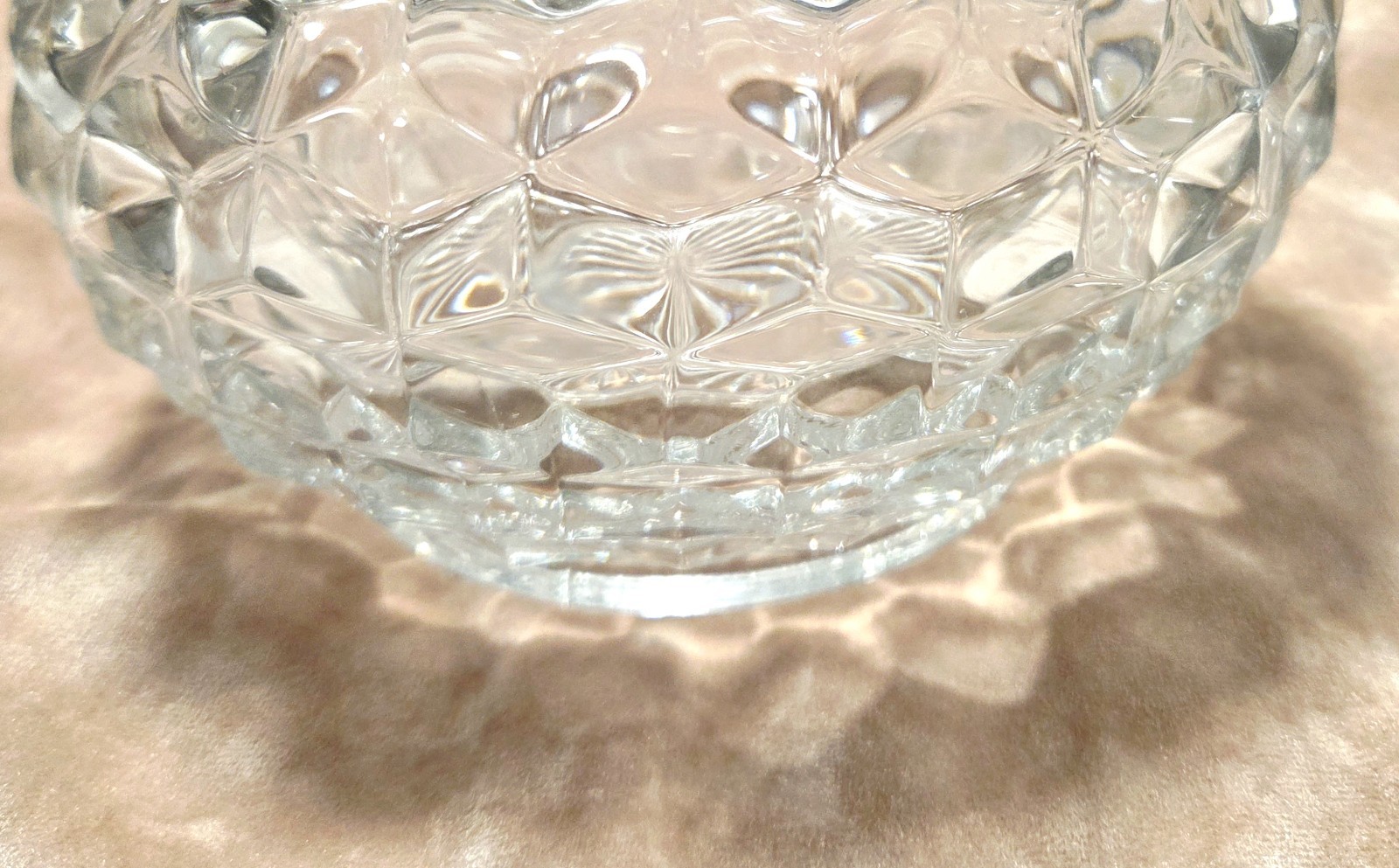 Vintage Fostoria American Large Footed Molded Glass Rose Bowl About 8in W 5in H