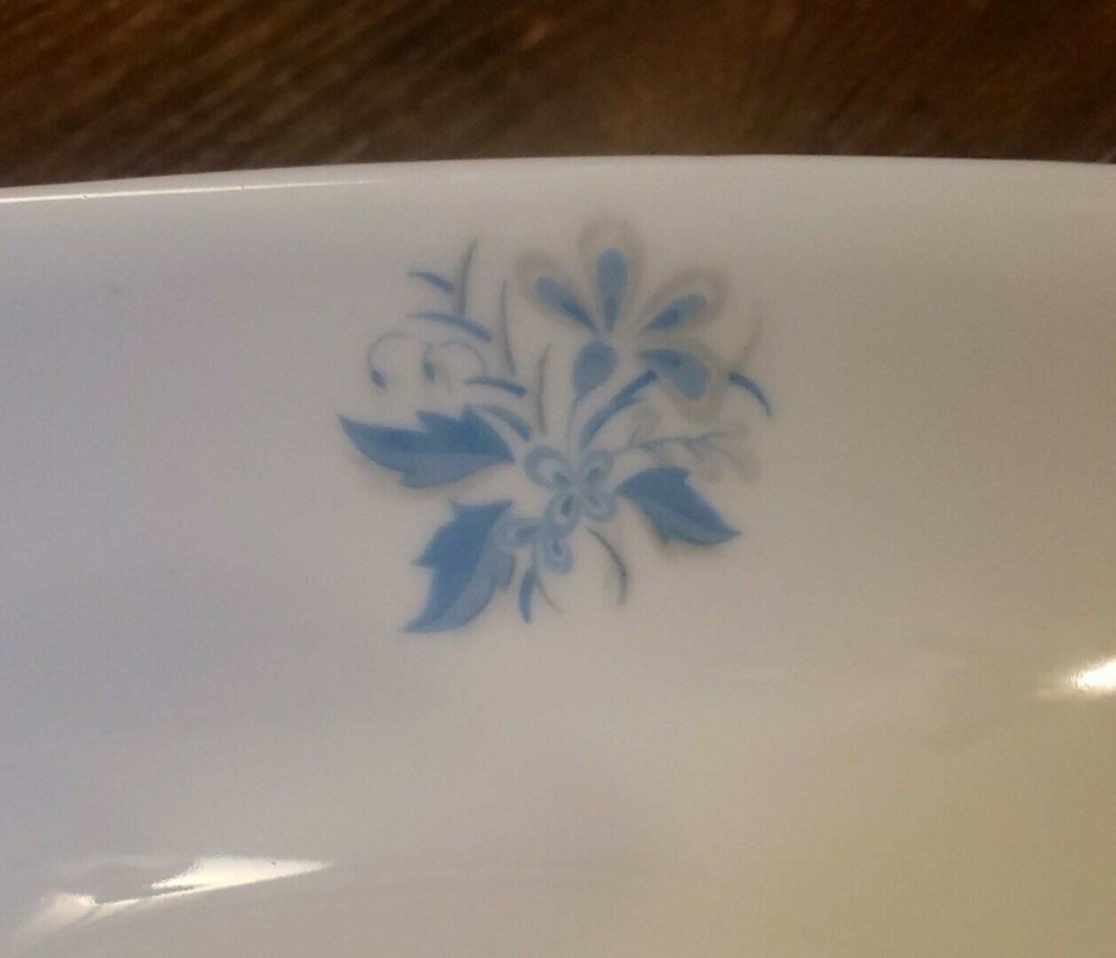 Abalone China Sky Flower Gravy Boat Vintage Japan MCM White Blue Platinum Trim