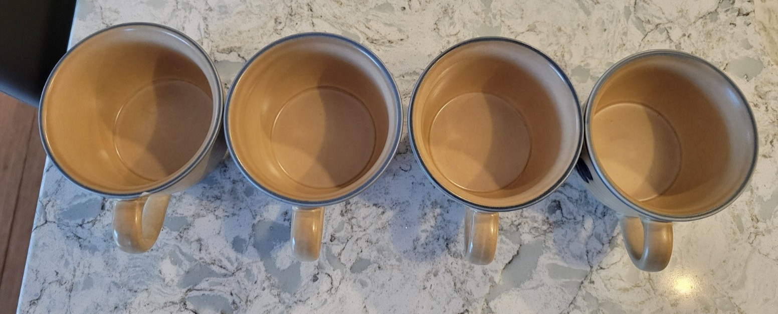 Vintage Pfaltzgraff Folk Art Coffee Mug Cup Hot Chocolate Set of 4