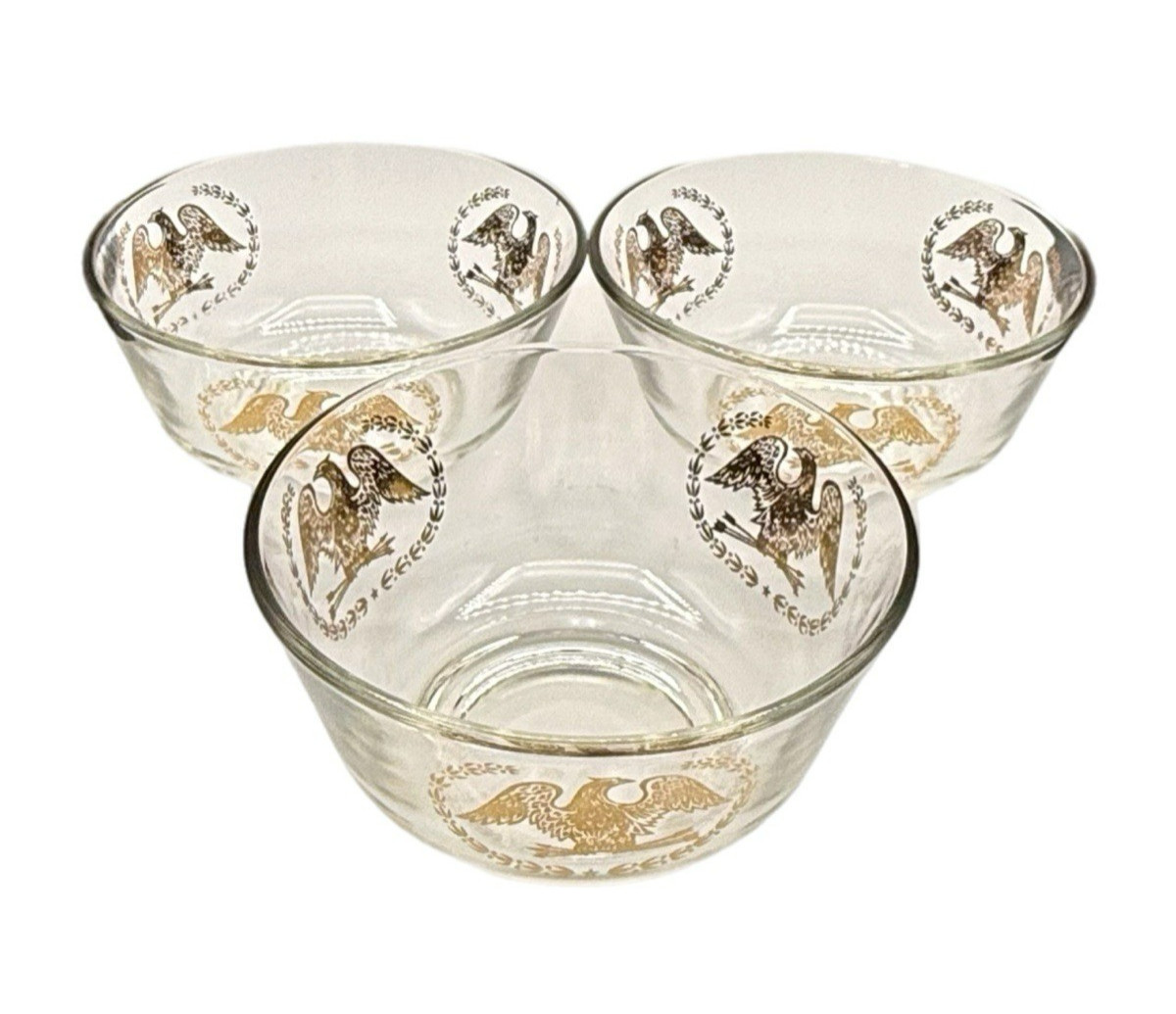 Vintage Candy Nut Relish Dishes Gold Gilt Americana Eagle Victory Wreath – Three