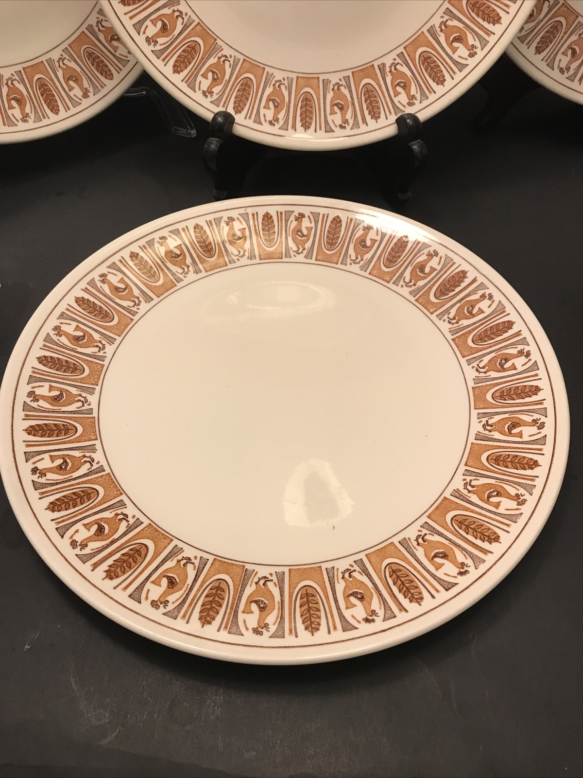 TAYLOR SMITH TAYLOR CHICKEN AND RICE DINNER PLATE TAYLORSTONE WHEAT BROWN Set 4