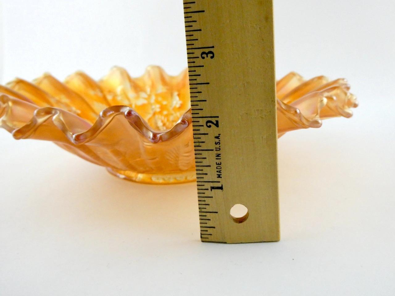 Northwood Marigold Carnival Glass Good Luck Bowl 8.5 Inch Diameter VERY GOOD
