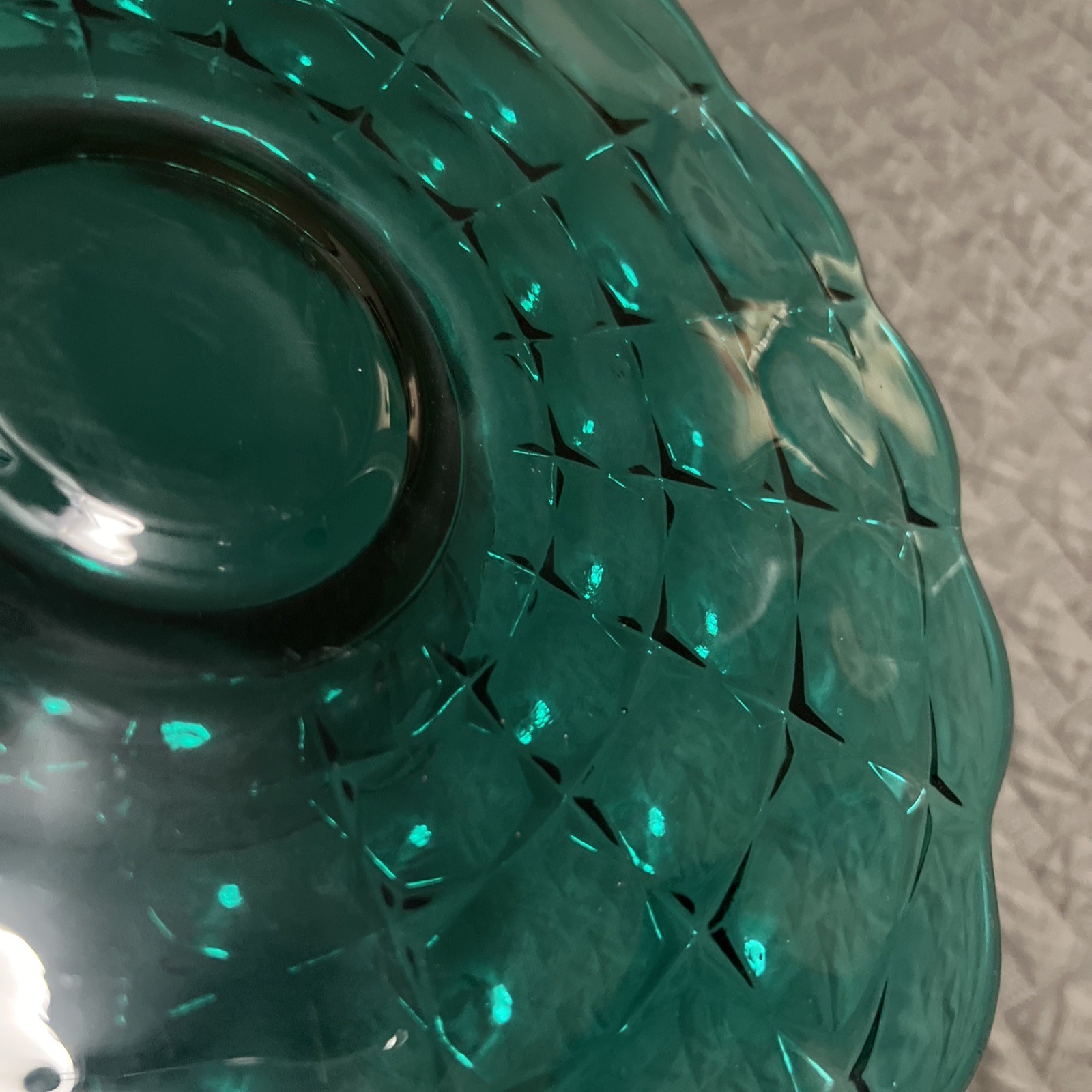 RARE VTG Teal Green Indiana Tiara Glass 13.25″ Constellation Cake Plate Stand