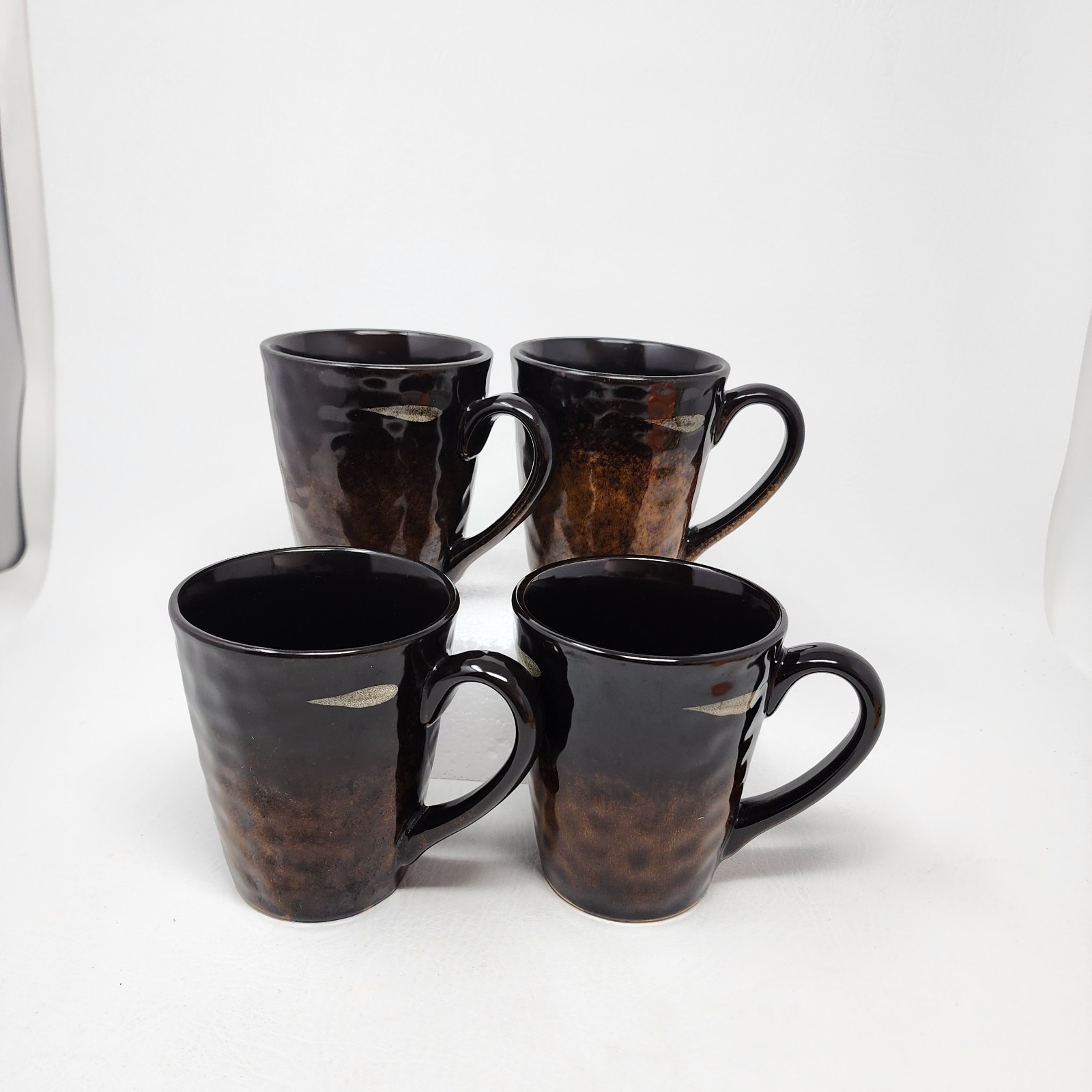 Set of 4 Mikasa Gourmet Basics Stoneware Coffee Tea Mugs Gallatin 16oz Brown