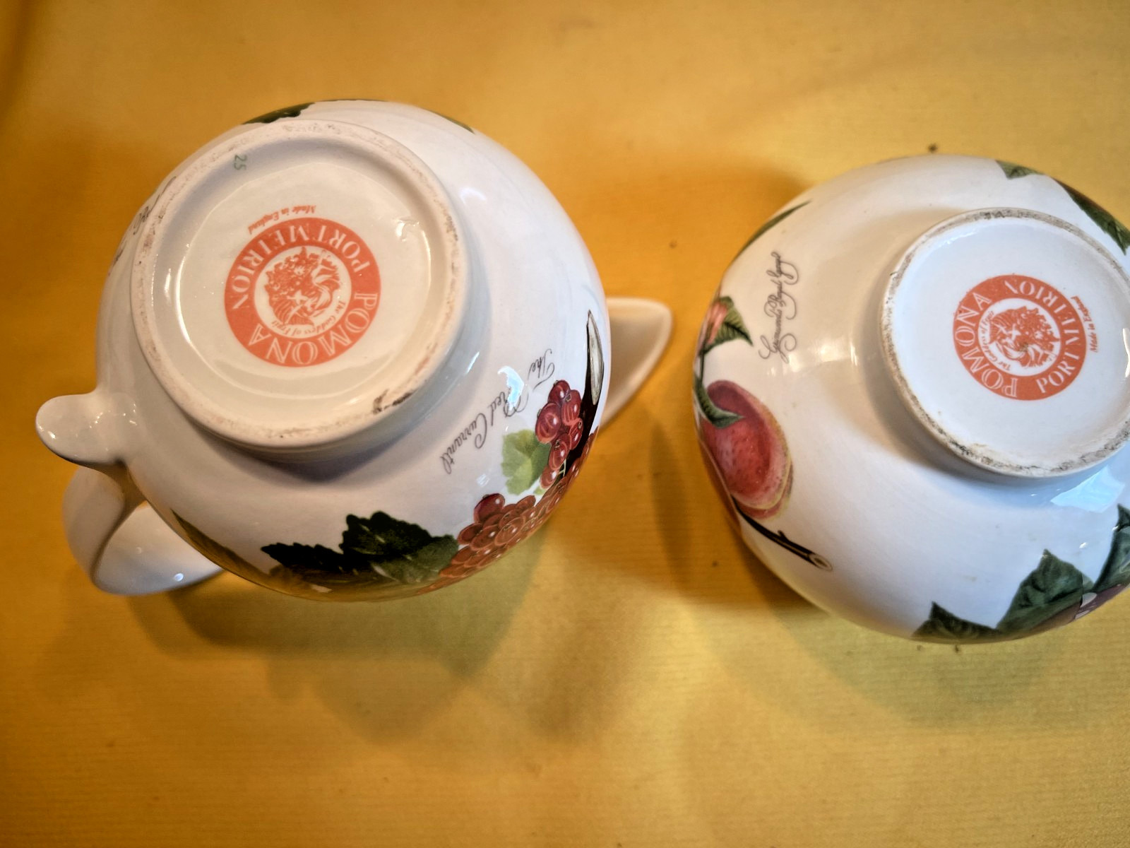 Portmeirion Pomona -Cream and Sugar -The Red Current and Cherry, Peach Plum