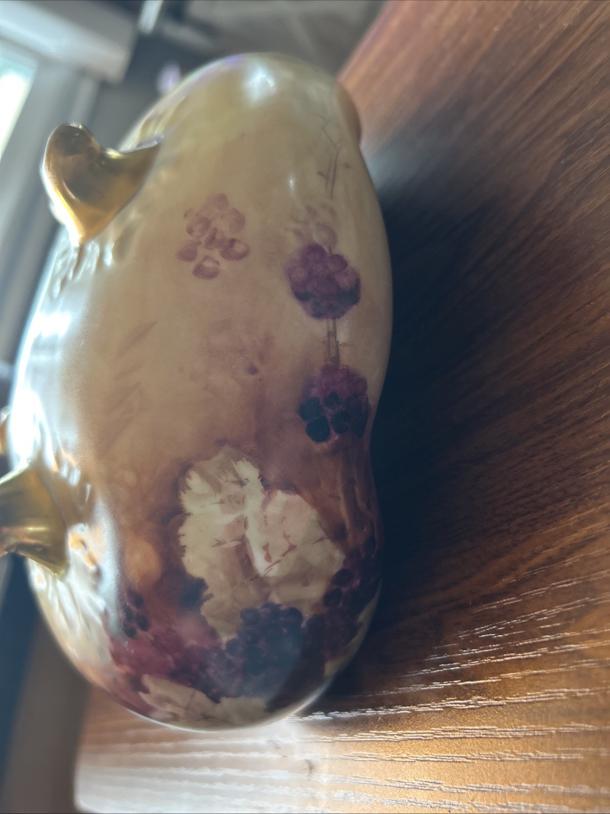 Antique Bavaria Hand Painted Antique Roses Pedestal Serving Bowl