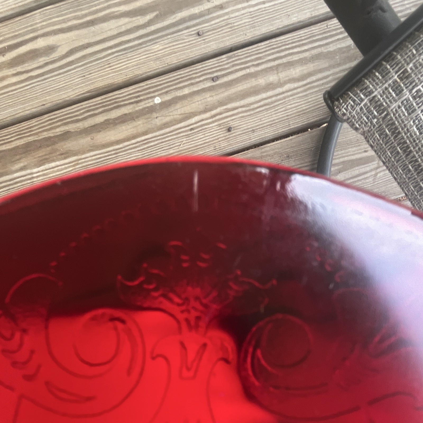 Ruby Red Depression Glass 12 in. Plate.
