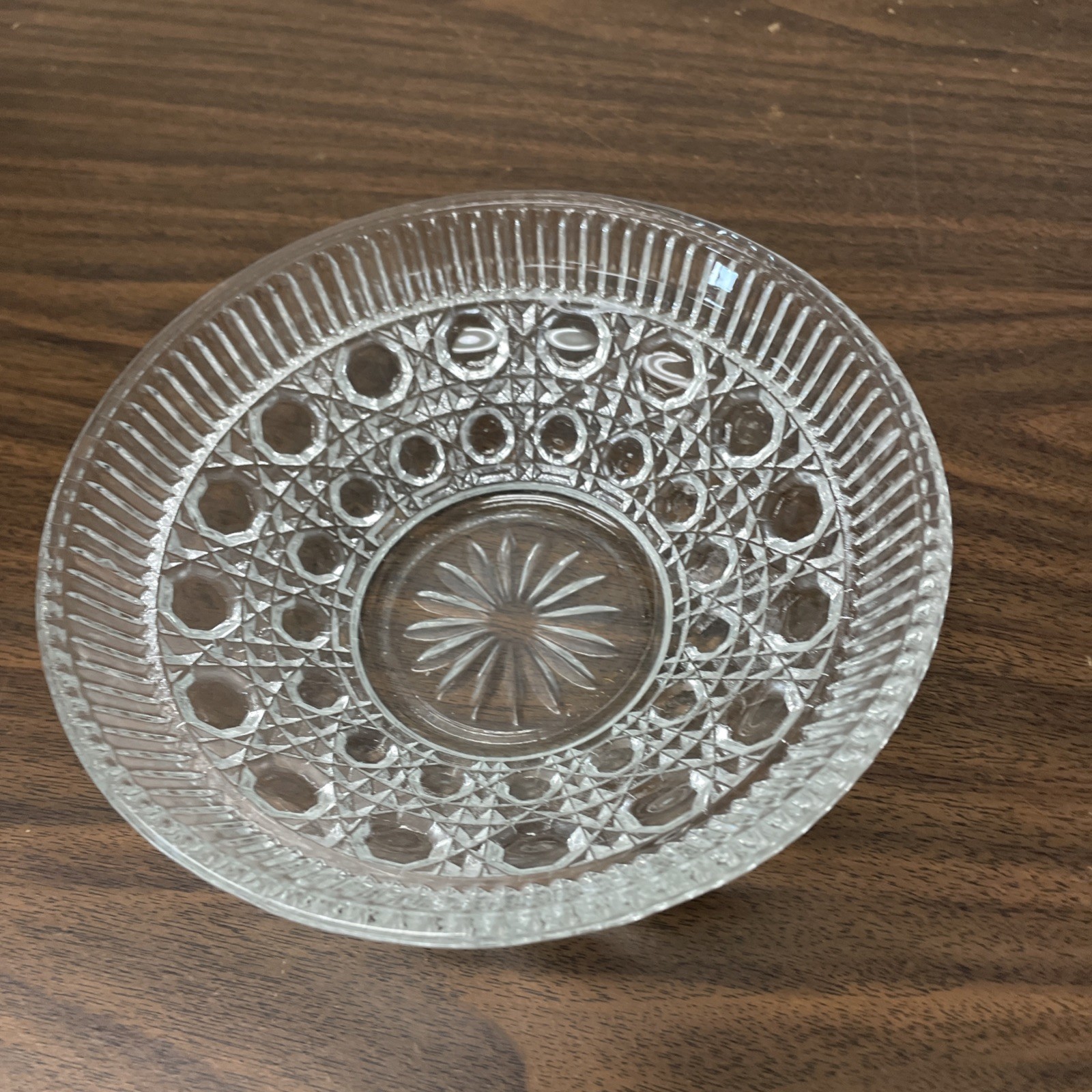 Vintage Federal Glass Candy Dish Windsor Clear with Lid Excellent No Chips