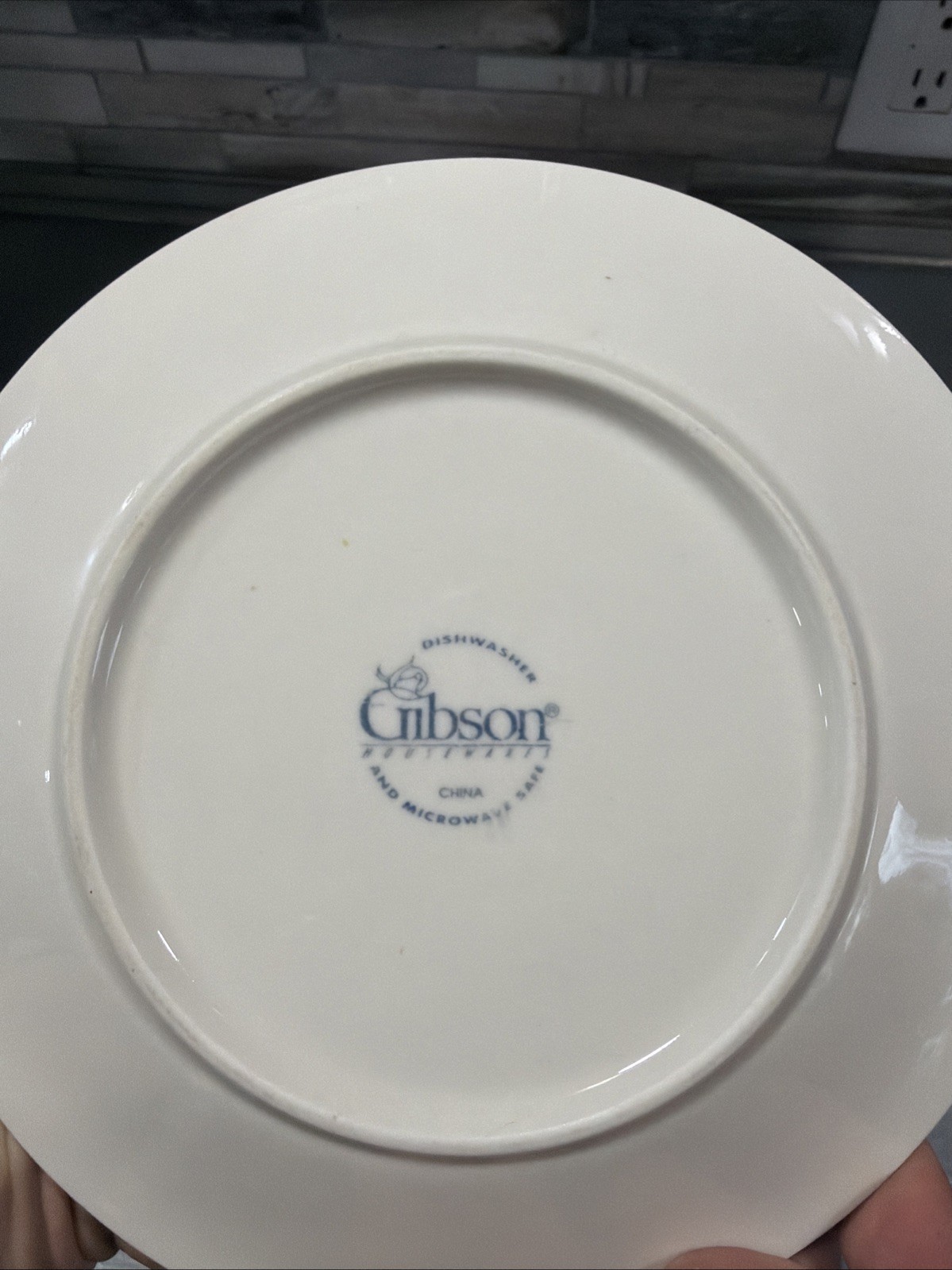 2 – Gibson Designs Four Seasons 7.5” White Salad Plate-Embossed Fruit Floral Rim