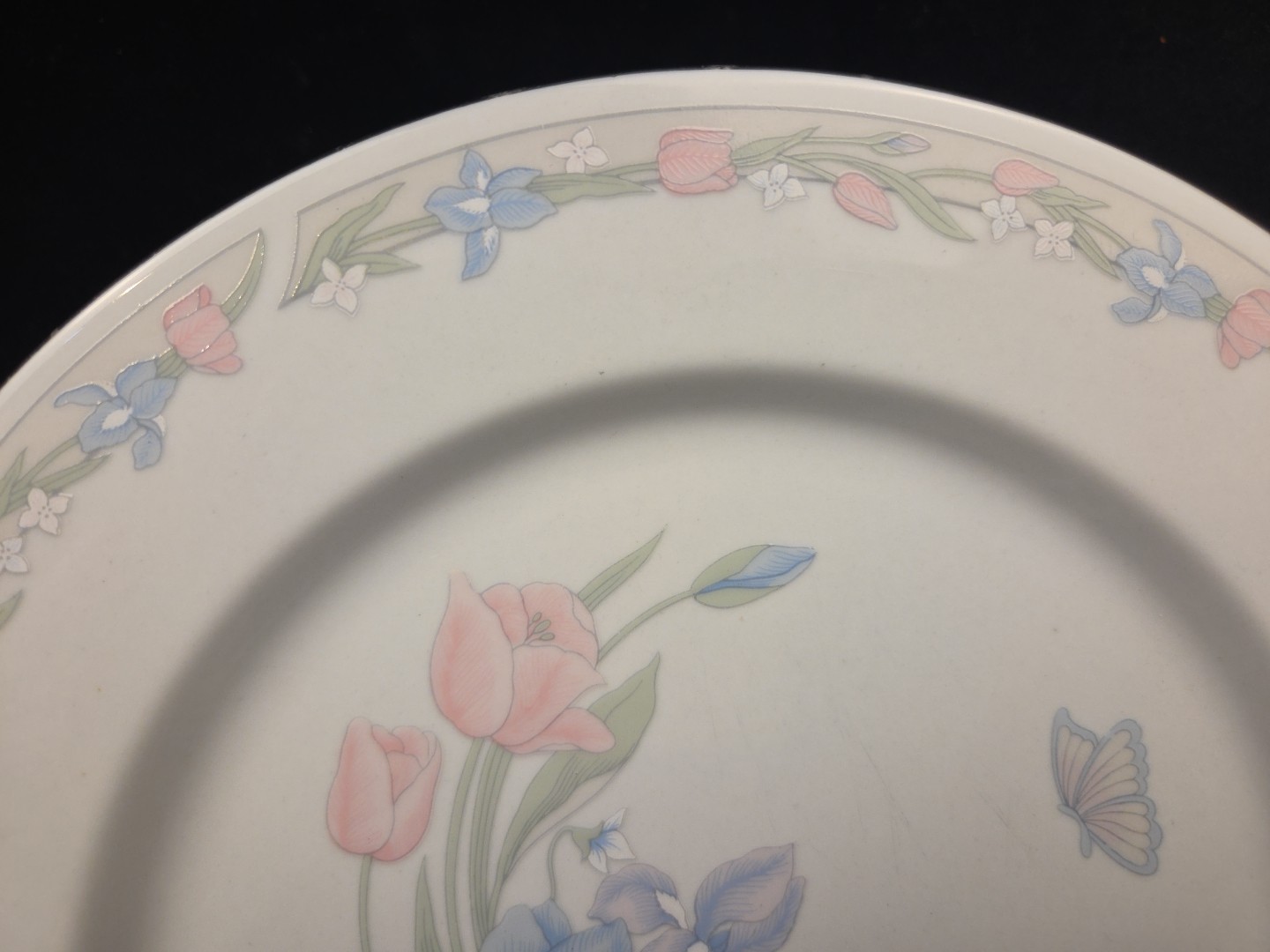 Center Stage By Excel Illusions Floral Border Center Dinner Plate 10.5″ Set of 4