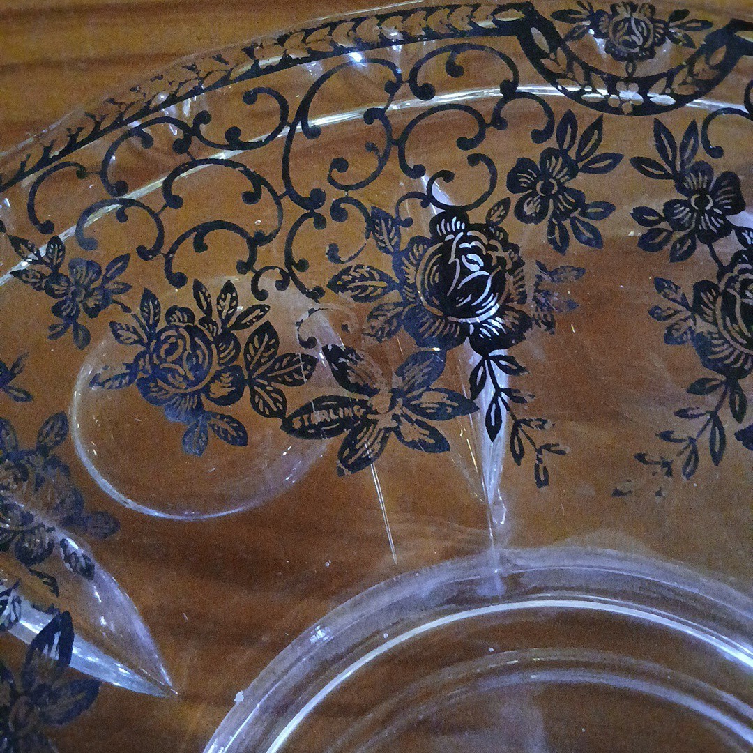 Anchor Hocking Savannah Floral Egg Plate/Serving Platter VTG 14″