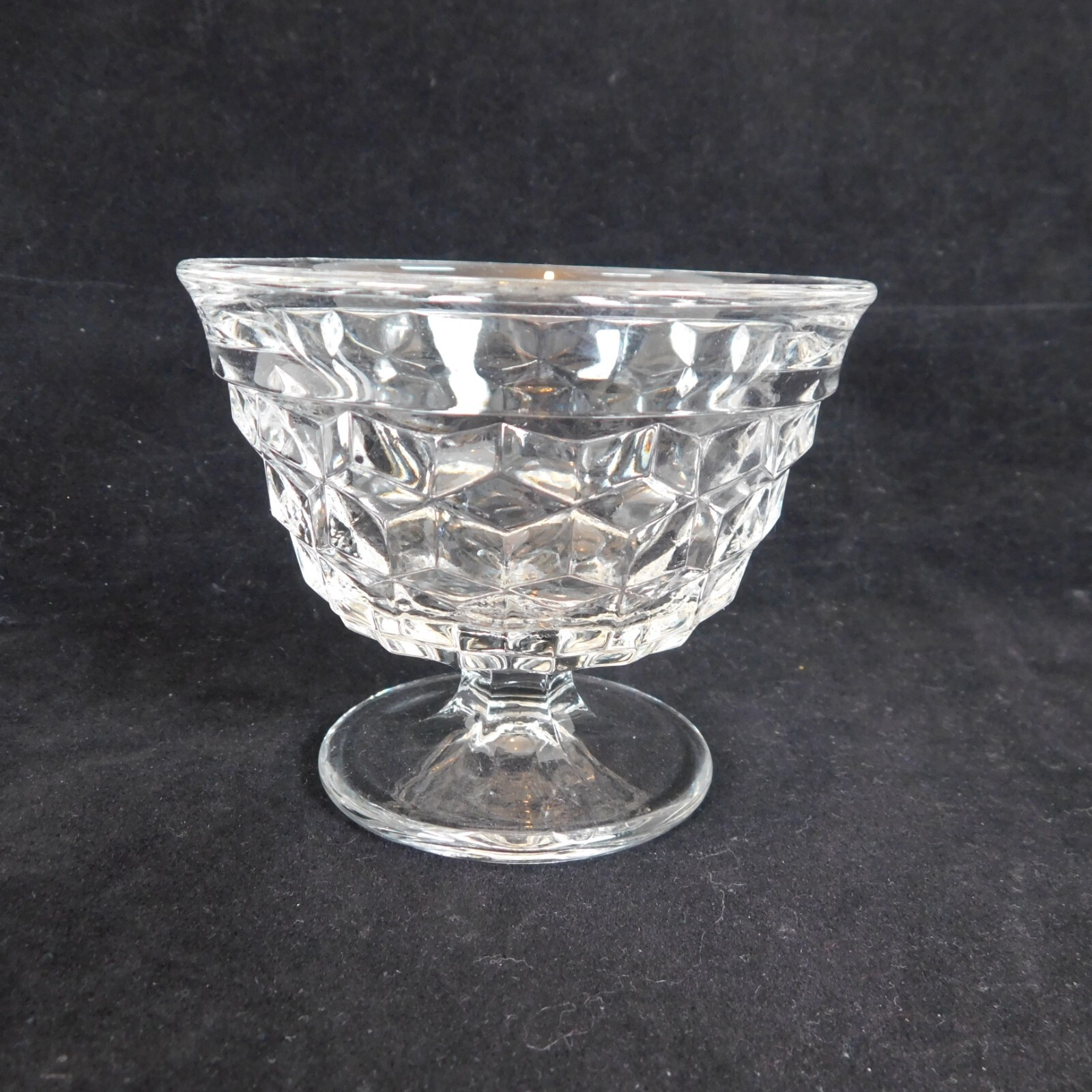 Set of 2 Fostoria American Clear Footed Sundae Cups 3 1/8 in tall Fruit Dessert