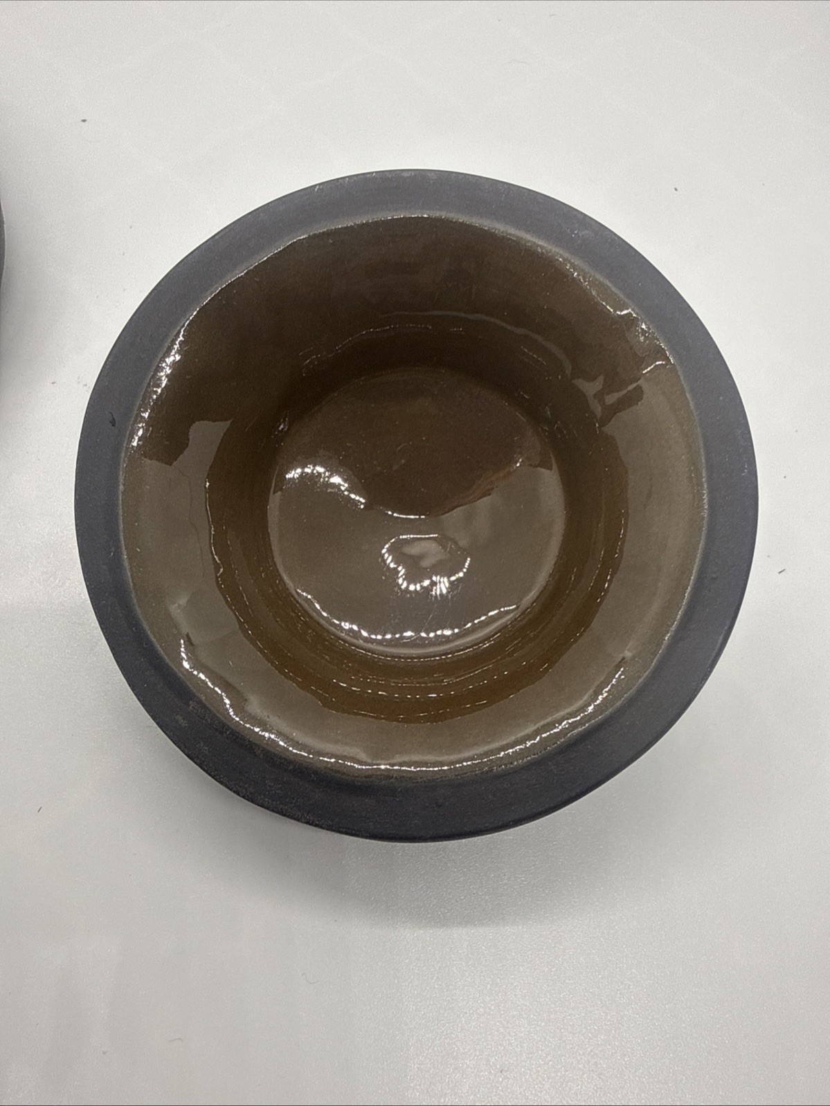 Antique English Black Basalt Porcelain Neoclassical Sugar Bowl Pot Lid (Flaws)