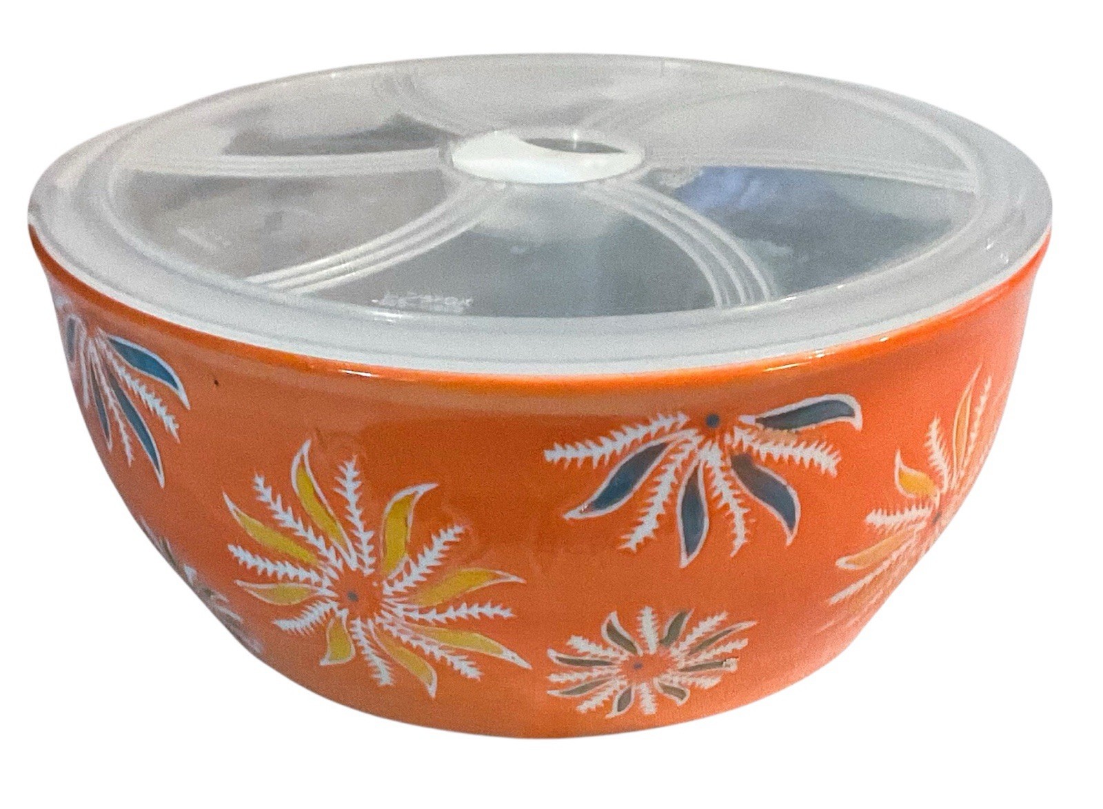 Yokohama Studio Hand Painted FLORAL Flower Power 7 1/4″ Ceramic Bowl Vented Lid