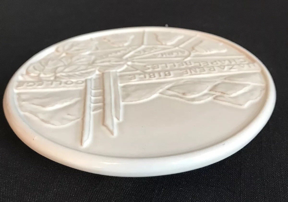 Frankoma Nazarene Alpha Beta Gamma Chapel Belles Trivet Wall Plaque~White Sands