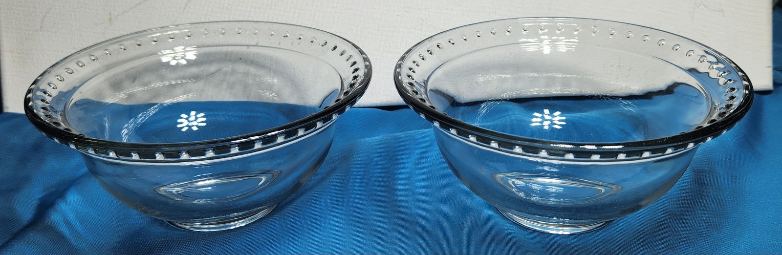 Anchor Hocking Isabella pattern clear glass bowls (2) 6.5in