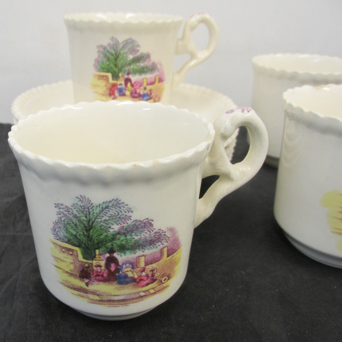 PATTERN CAMPAGNA BY SPODE CHINA DEMITASSE CUP/SAUCER 2 1/8″ TALL 4 5/8 IN