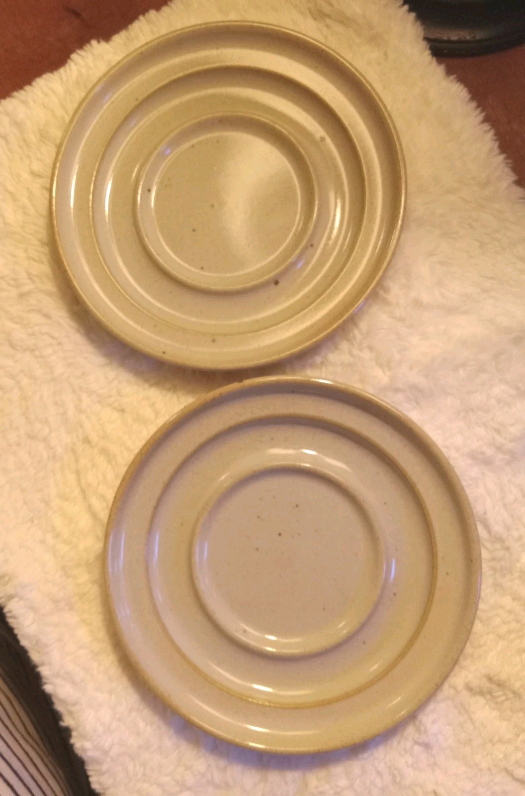Vintage 70s Dansk Sugar Sand Niels Refsgaard Brown Mist Japan Cups & Saucers (2)