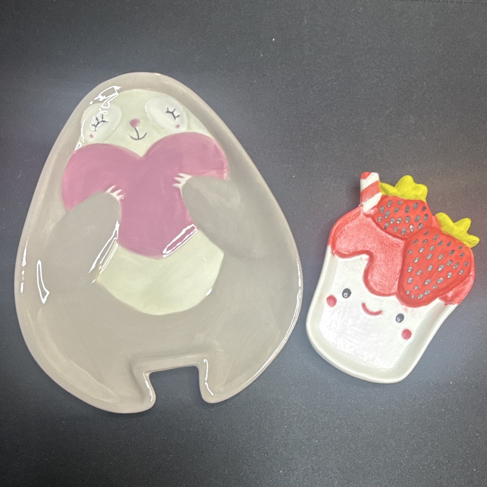 Holiday Home Love Wins Ceramic Tray With Bonus Companion Strawberry Treat Tray