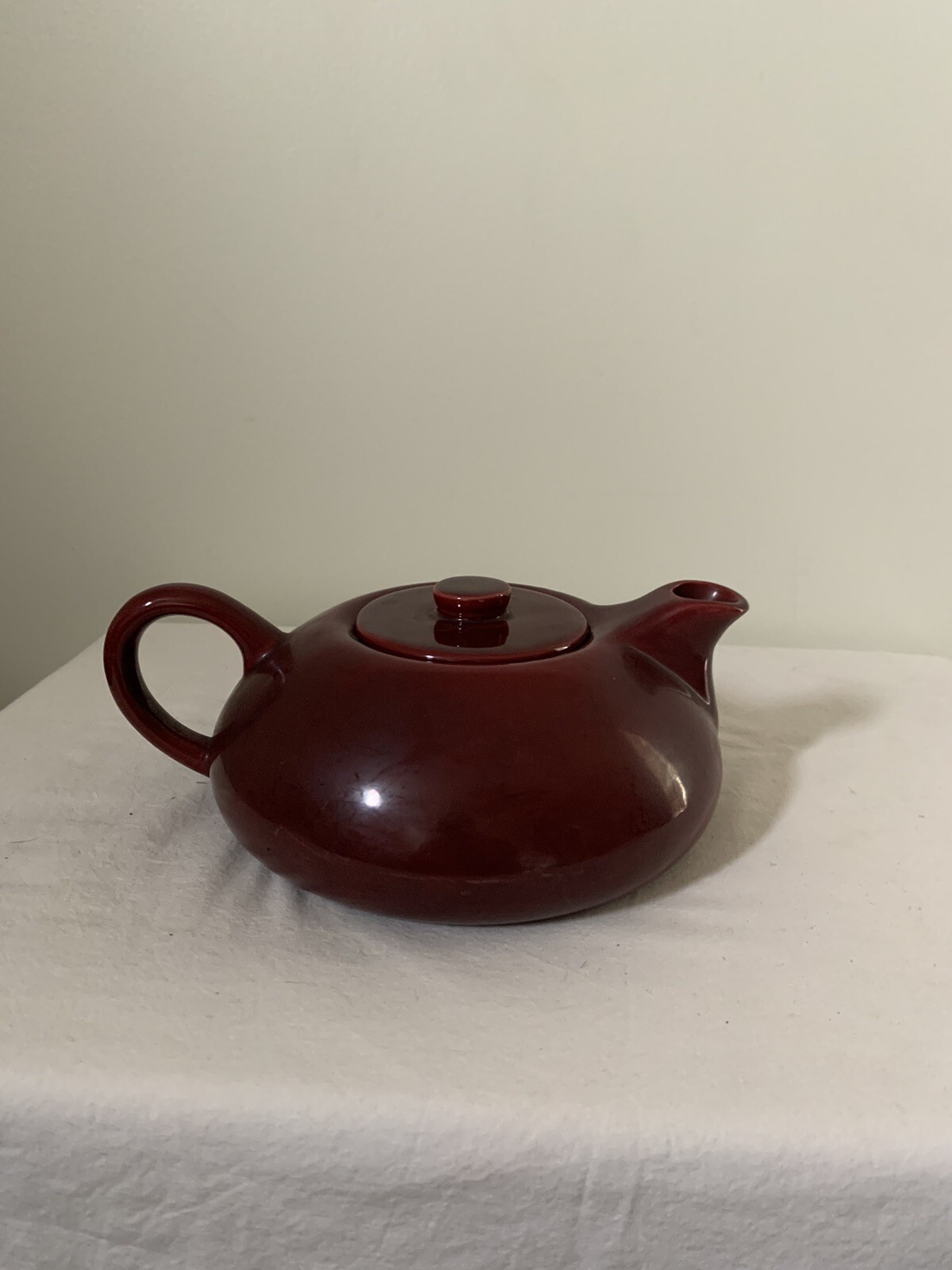 Hollydale California Tea Pot Malibu Modern Maroon Red MCM 1948 Teapot Vintage