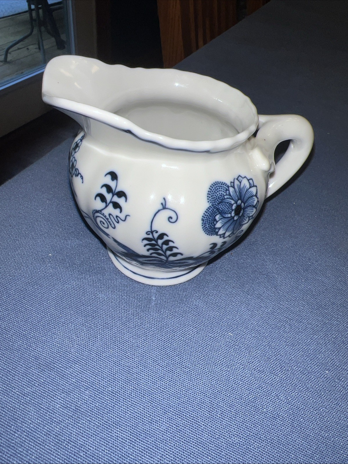 Blue Danube Japan Creamer Blue Onion Floral Porcelain Vintage By Lipper, Banner