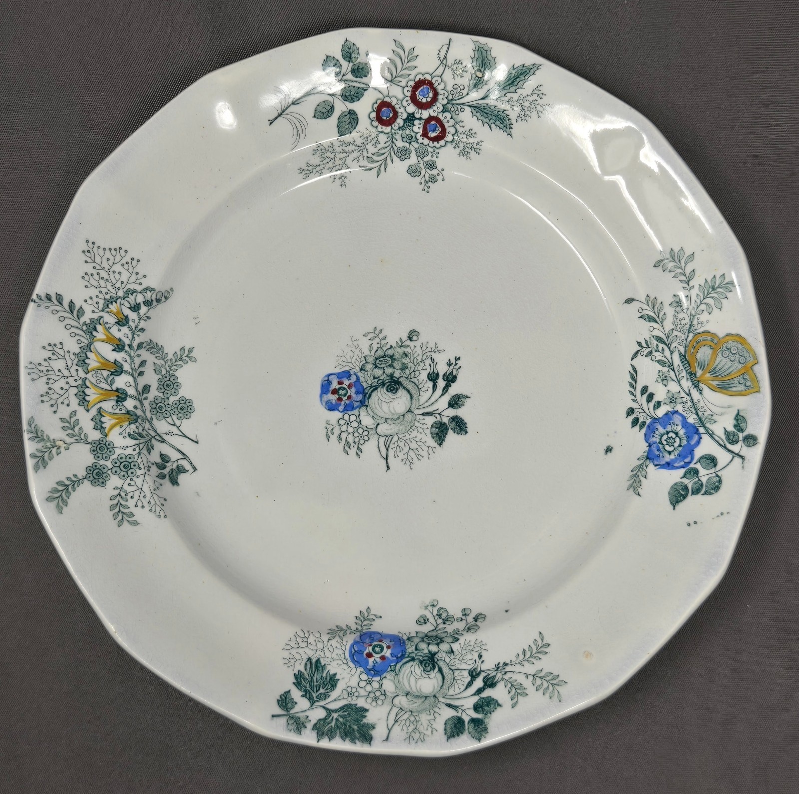 E. Challinor Princes Feather Plate 8 1/2″ C. 1842-72