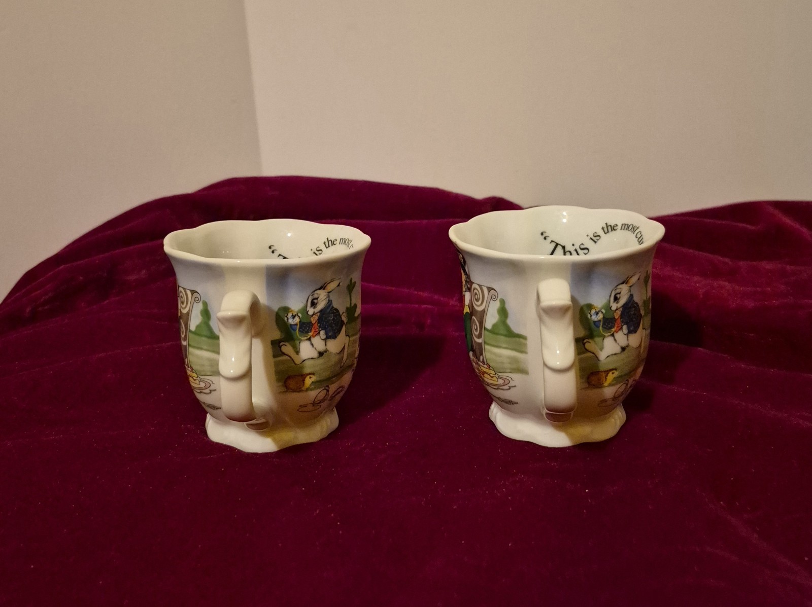 Paul Cardew Alice in Wonderland 150th Anniversary Edition tea cups & Saucers