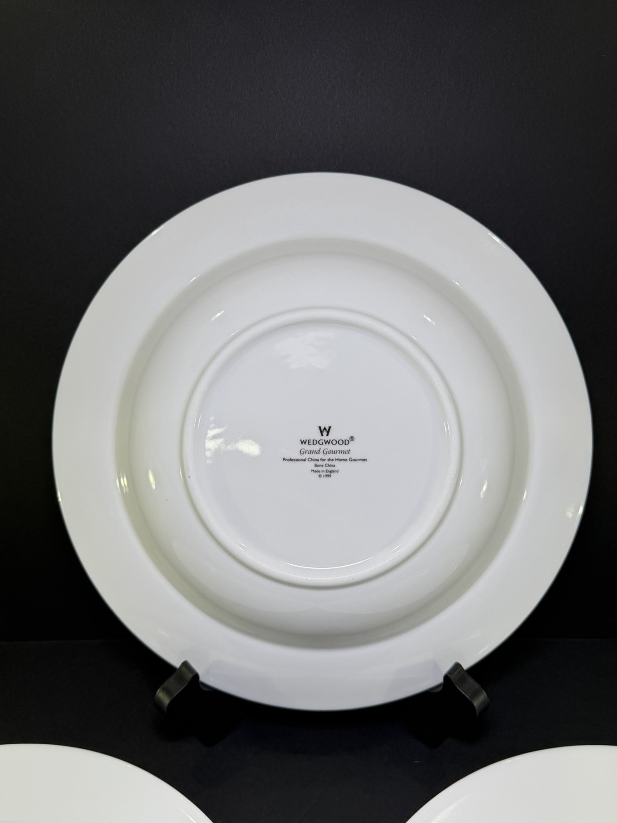 Set of 3 White SOUP PASTA BOWLS Wedgwood Bone China GRAND GOURMET 11″ READ 🦋