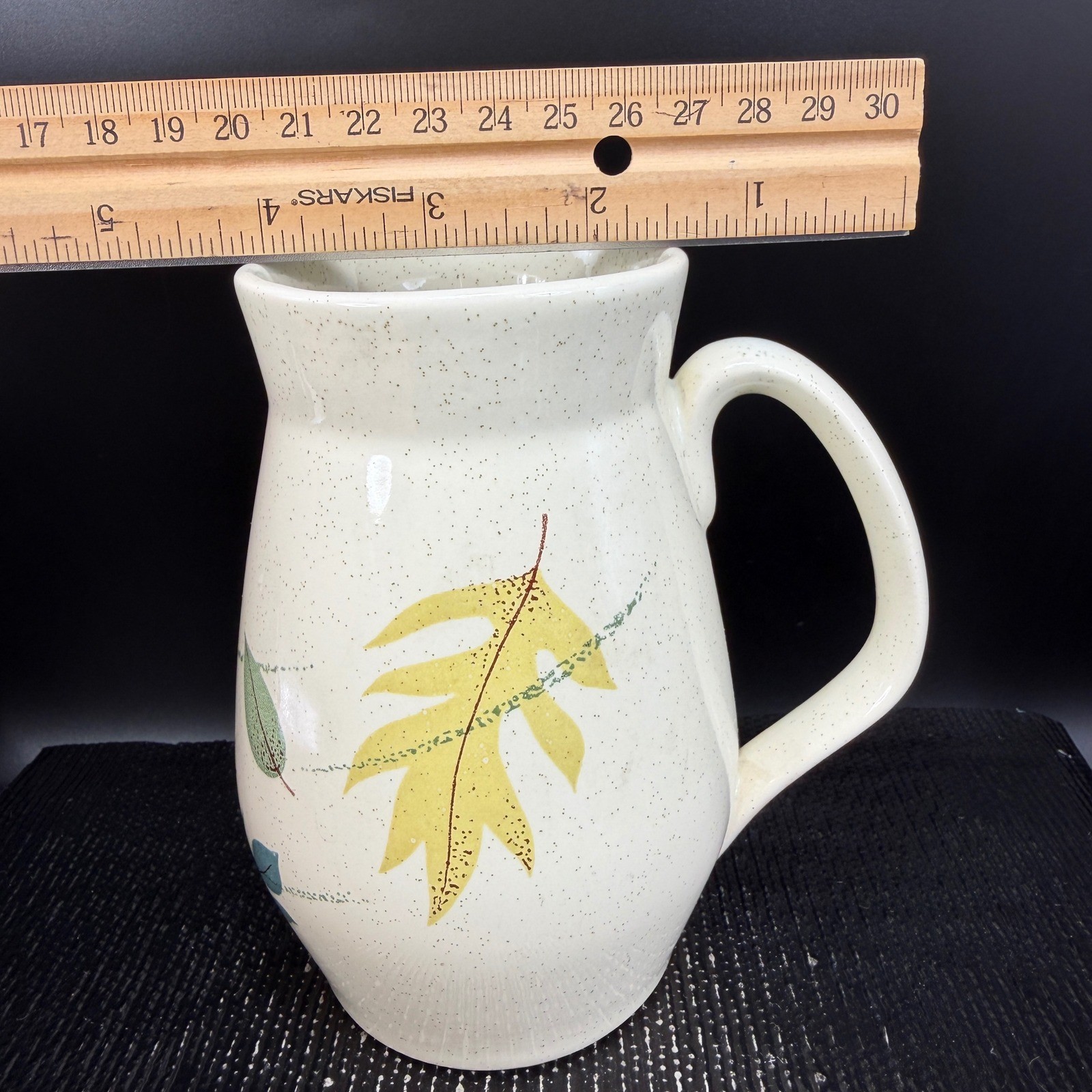 Franciscan Autumn Mug Cup Vintage Speckled Earthenware Leaves MCM California 5in