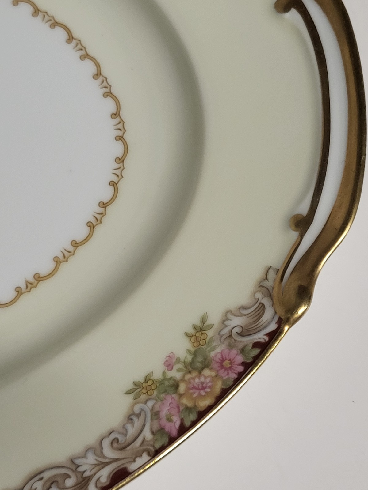Vintage Noritake Japan M Mark Serving Platter Harmony 3906 Pink Floral Gold Gilt