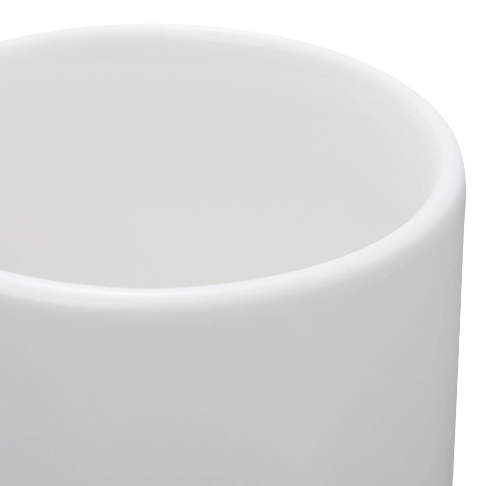 Glazed White Stoneware 12 Ounce Mugs 6 Pack Set of Dishwasher Safe Coffee Cups