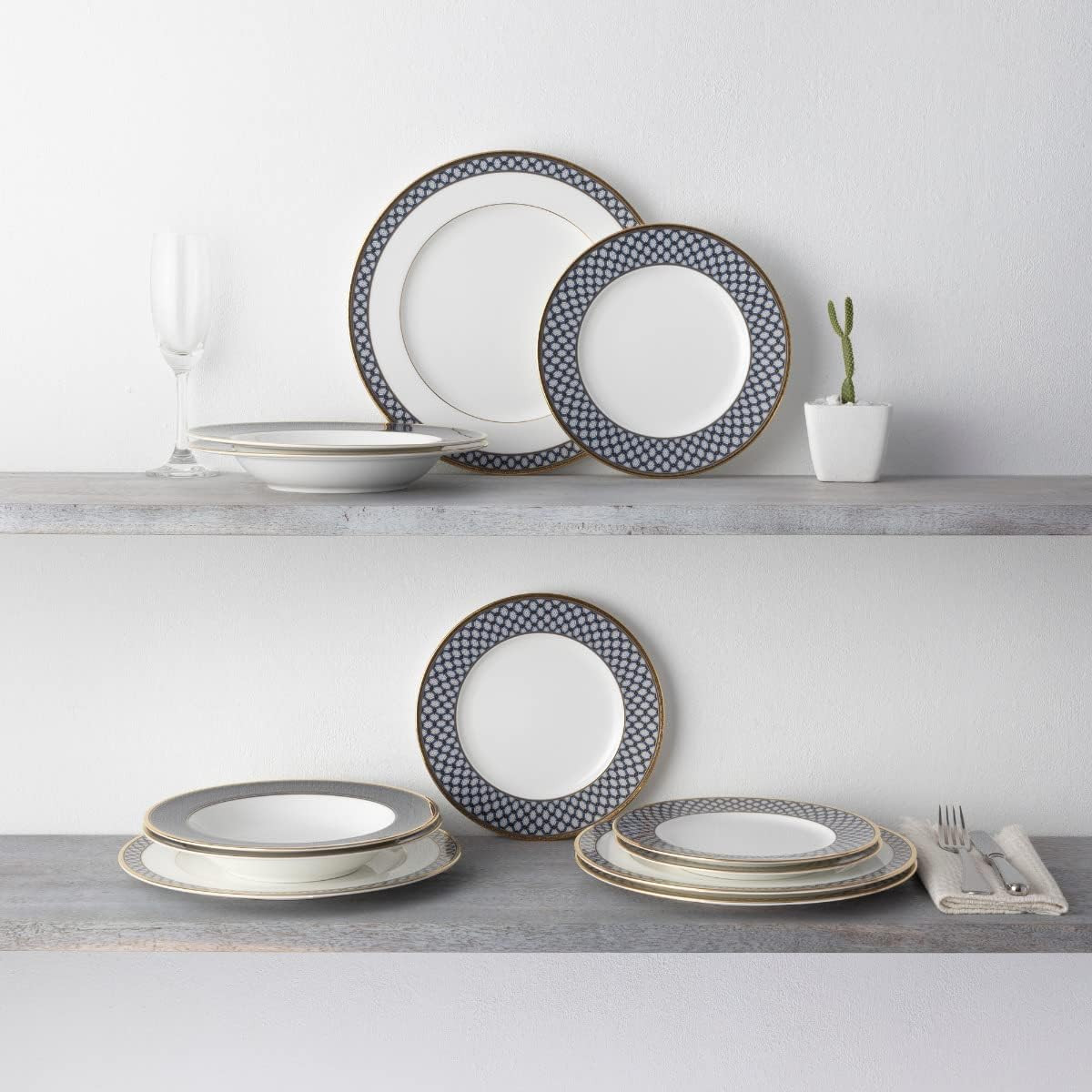 Blueshire 12-Piece Dinnerware Set for 4 – Elegant Dining Experience