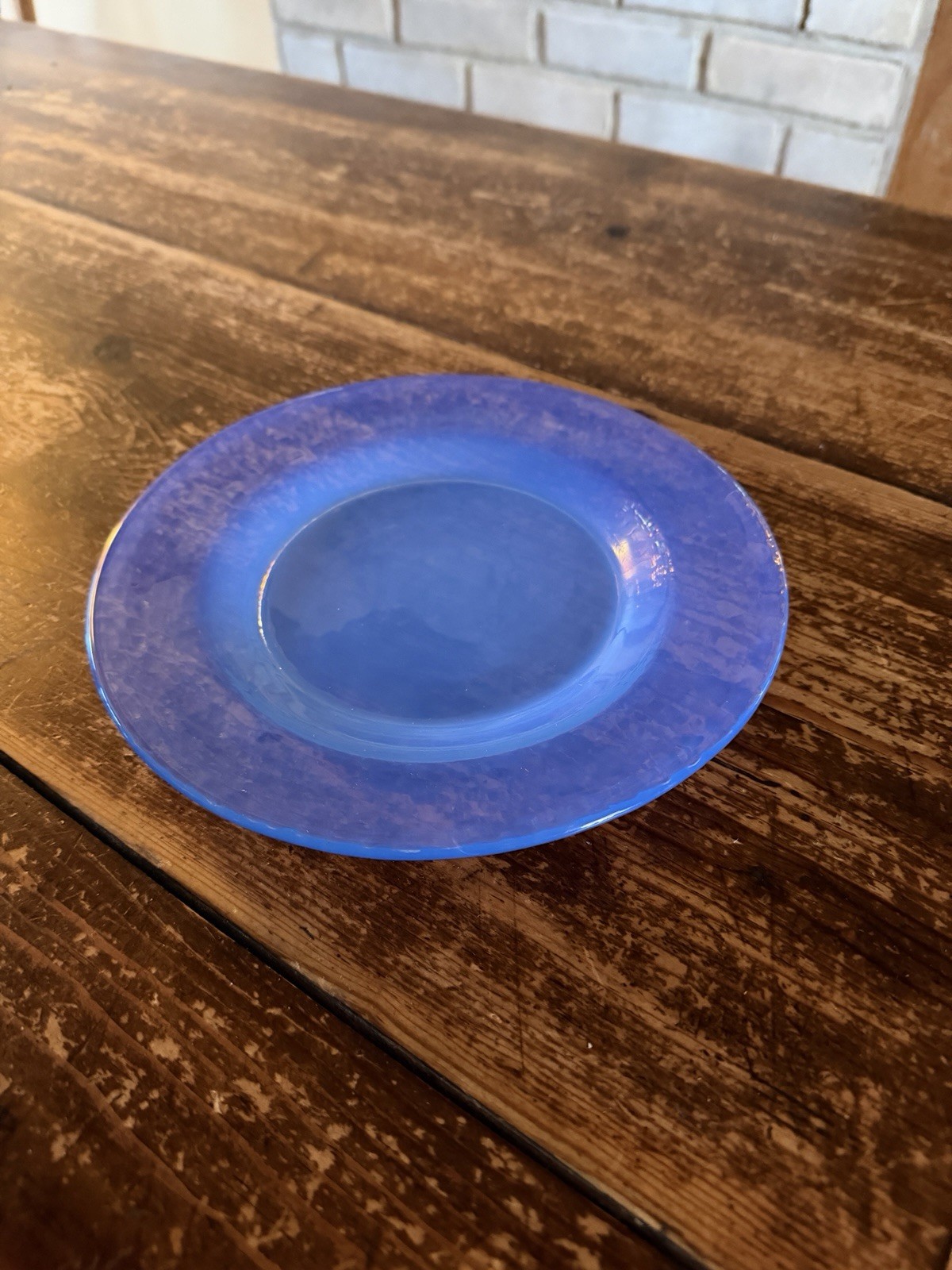 Set Of 4 Yalos Casa MURANO Periwinkle Opalescent Glass 7.75” Salad Plates