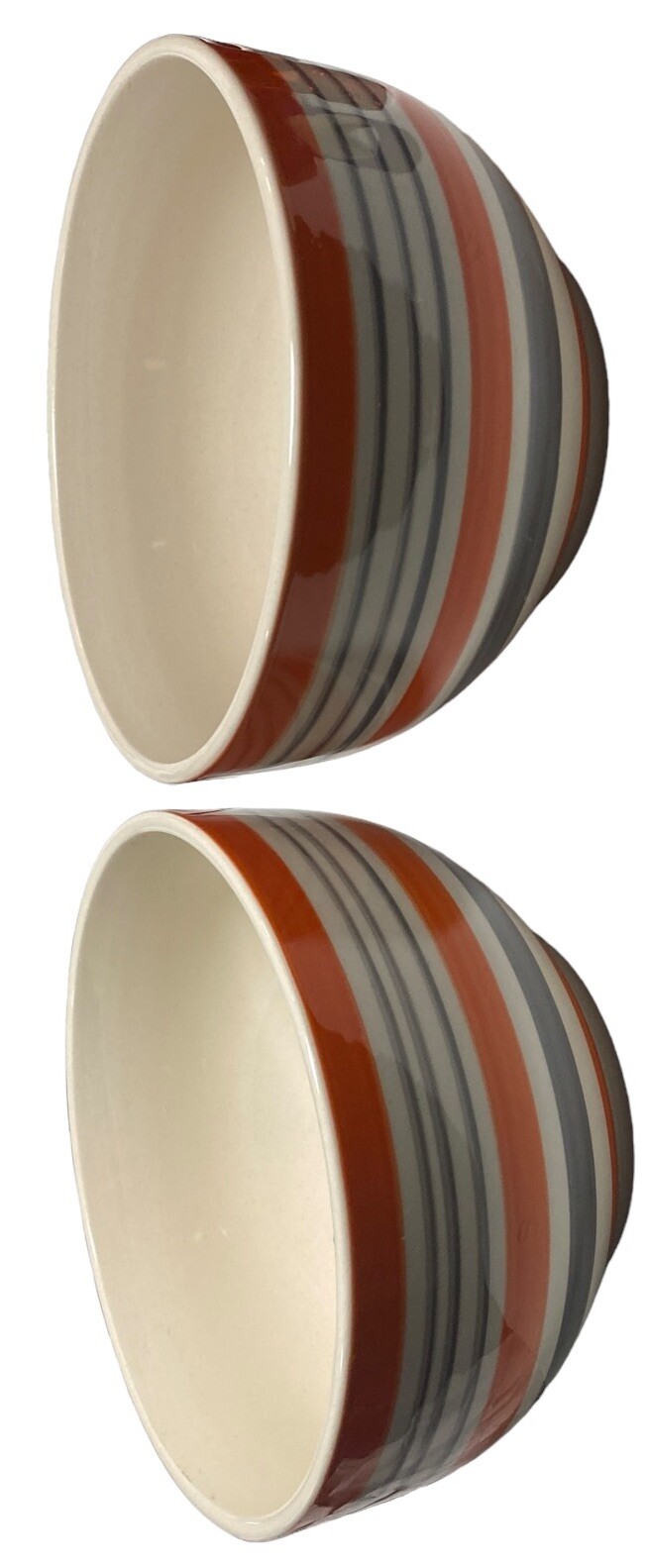 Set Of 2 Tabletops Gallery “GRAYSON” Hand Painted Orange 5 5/8″ Soup Cereal Bowl