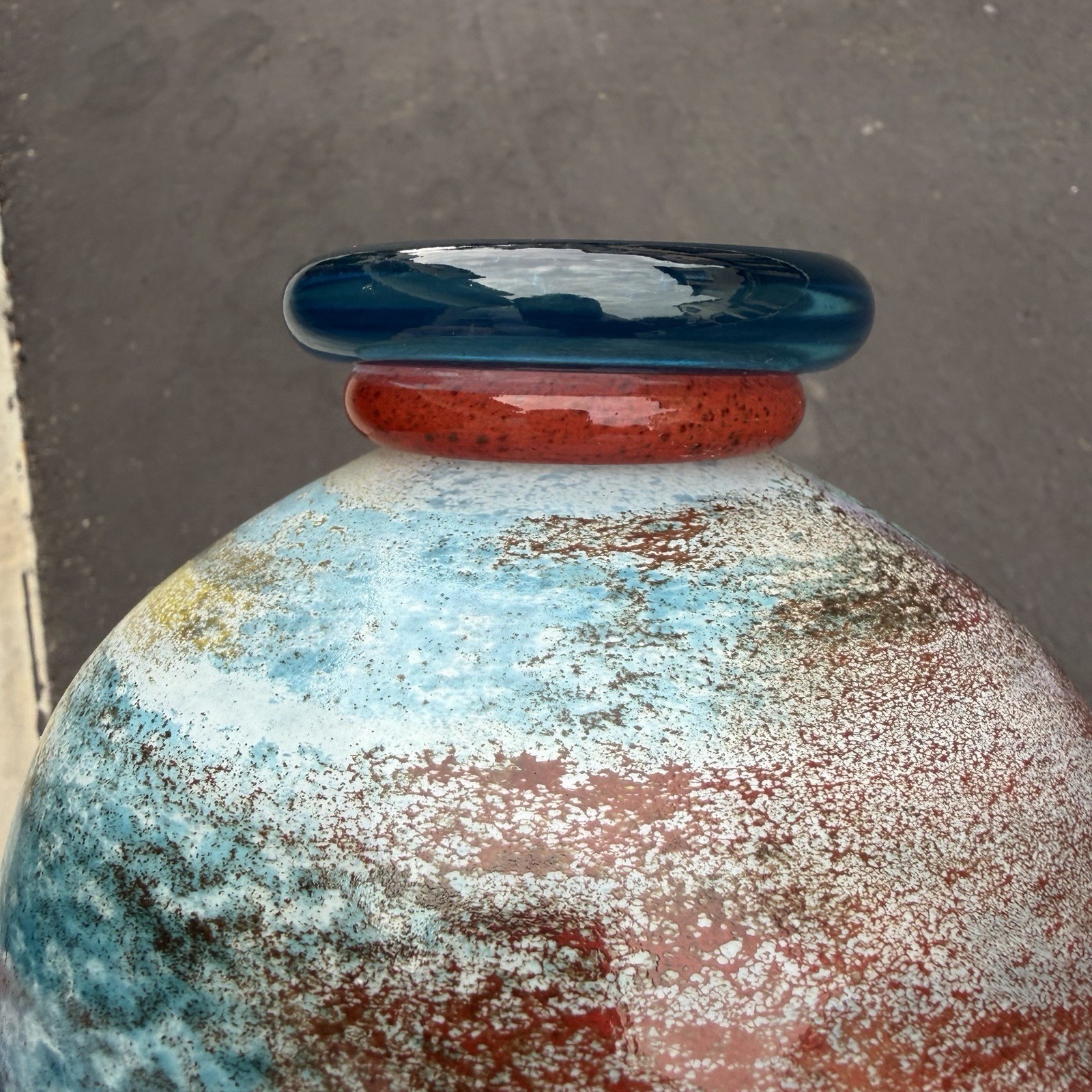 Kosta Boda “CanCan” Art Glass Pedestal Bowl Dish Blue Numbered – Kjell Engman