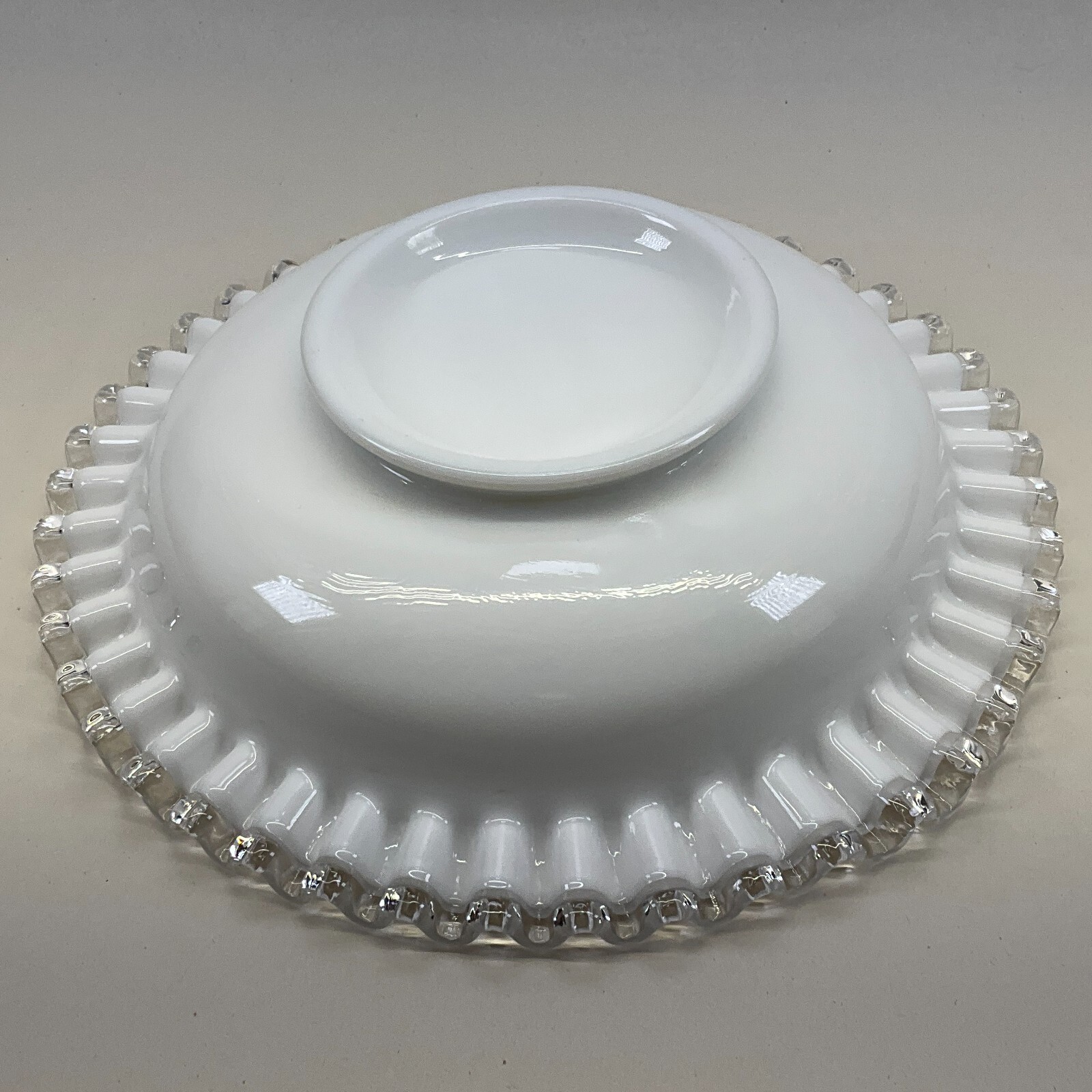 Fenton Silver Crest Divided Relish Dish Ruffled Rim Vintage 9″