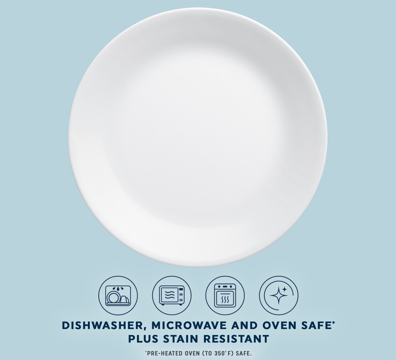 Corelle Winter Frost White 10.25″ Dinner Plate, Set of 6