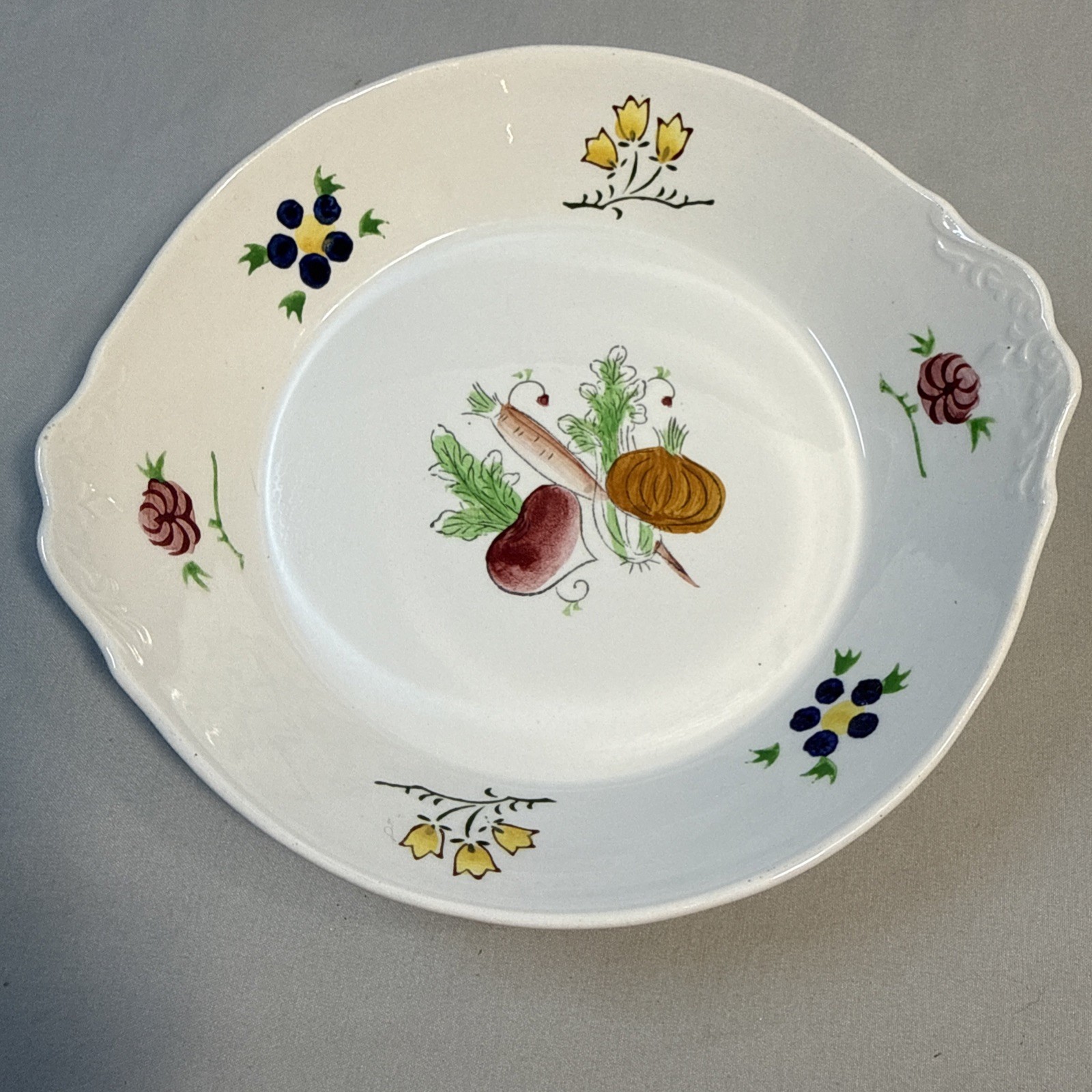 IDEAL IRONSTONE China Hand Painted Chase OVEN PROOF ROUND GRATIN DISH 6.5″
