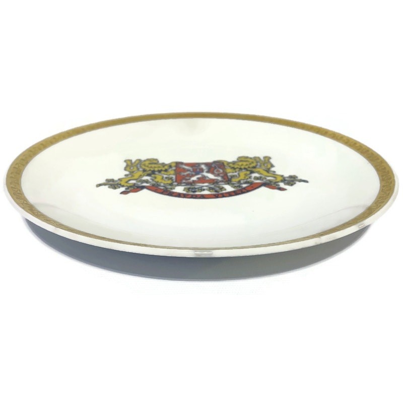 Bohemia Pravda Vitezi Czechoslovakia Carlsbad Porcelain Plate 9.5″ Coat of Arms