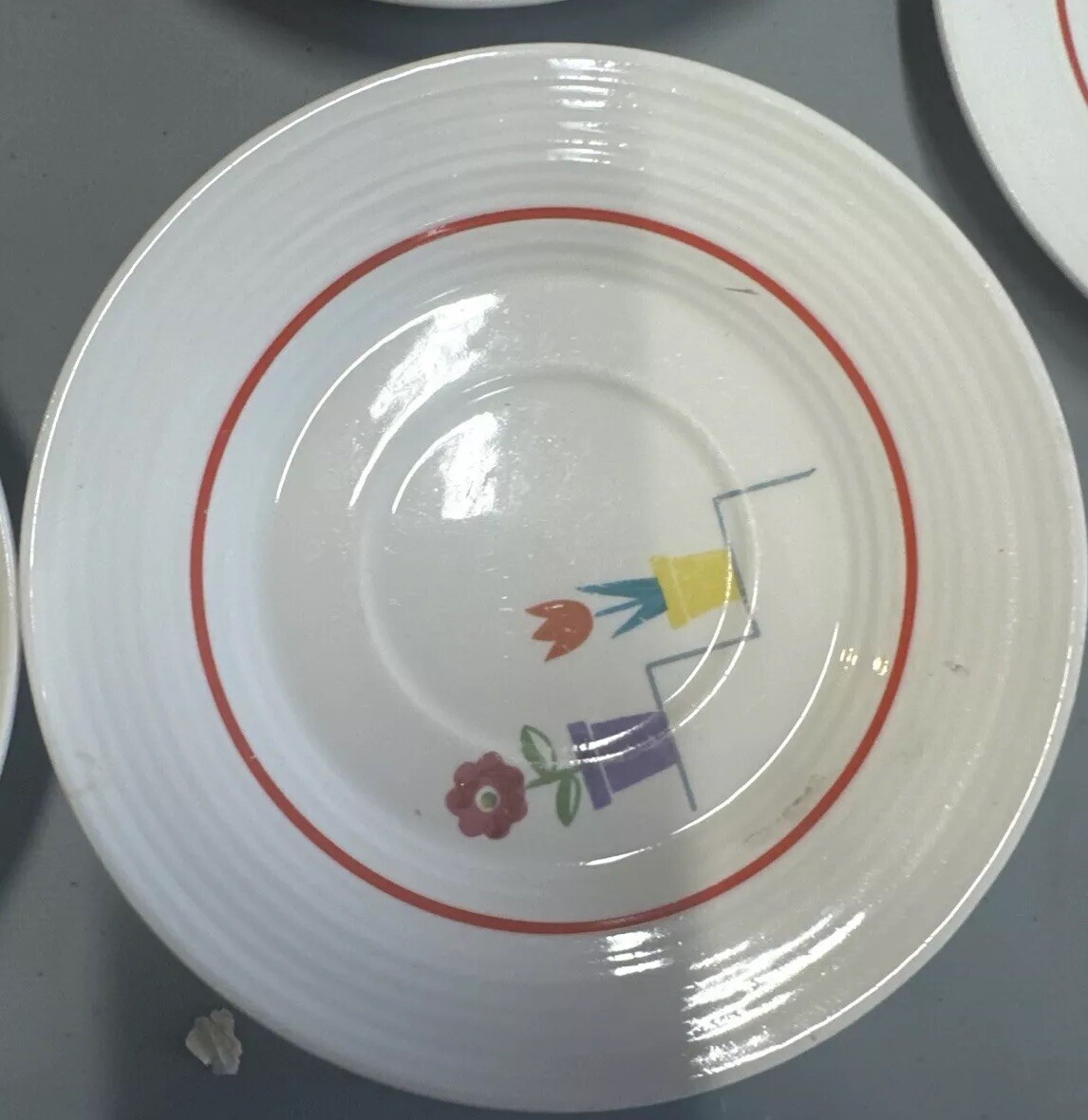 1940s LIMOGES Posey Shop Triumph Ceramic Tea Cup Plates (7)