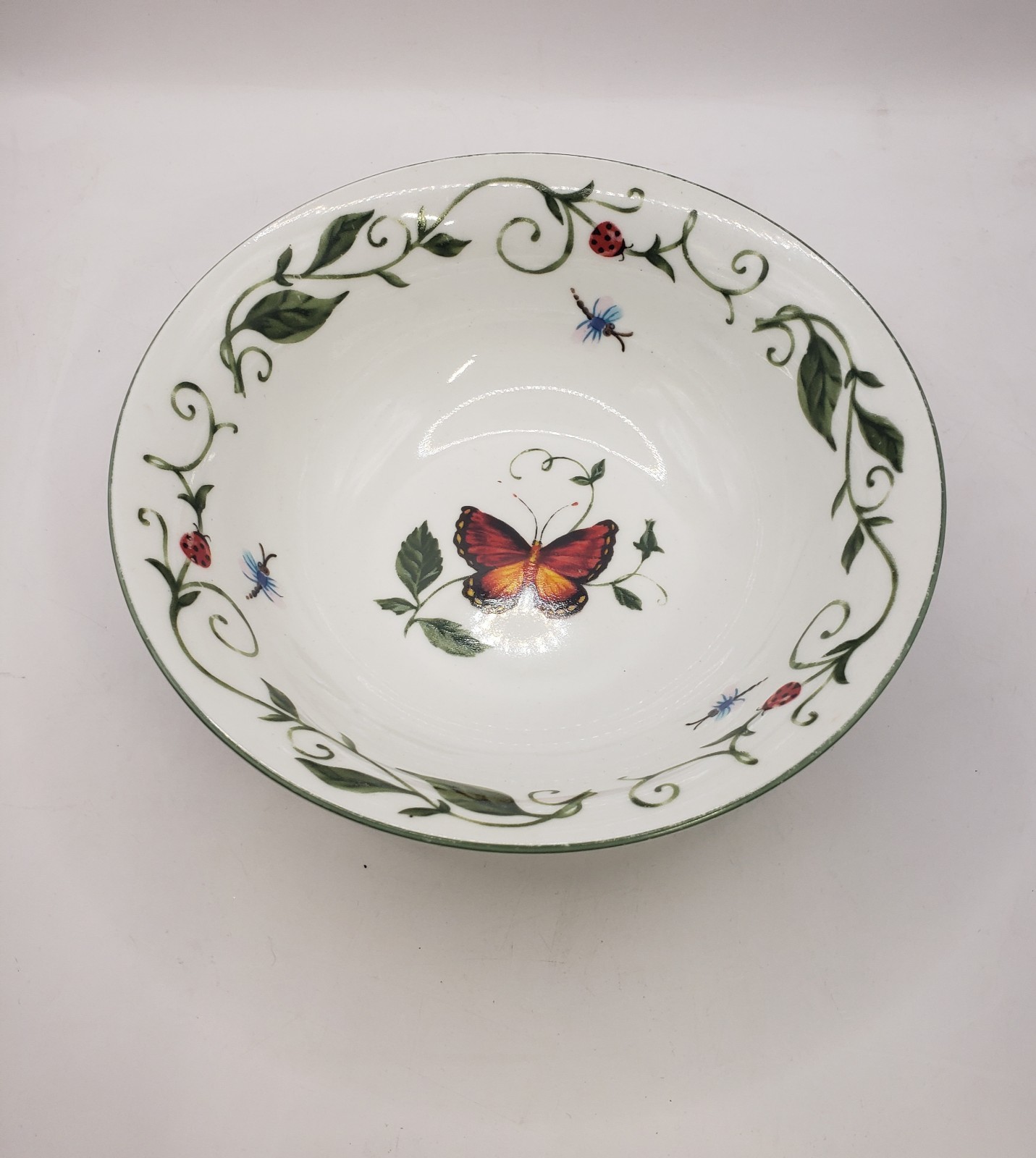 2 Tabletops Unlimited Butterfly Ladybug 7” Cereal / Soup Bowls