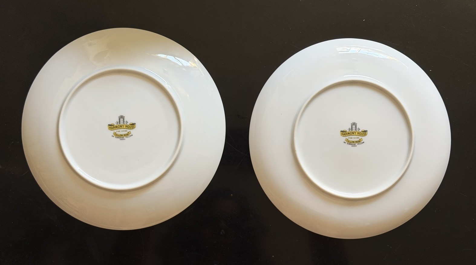 Harmony House Fine China Yellow Rose HH Sunshine Yellow Plate Set, Japan