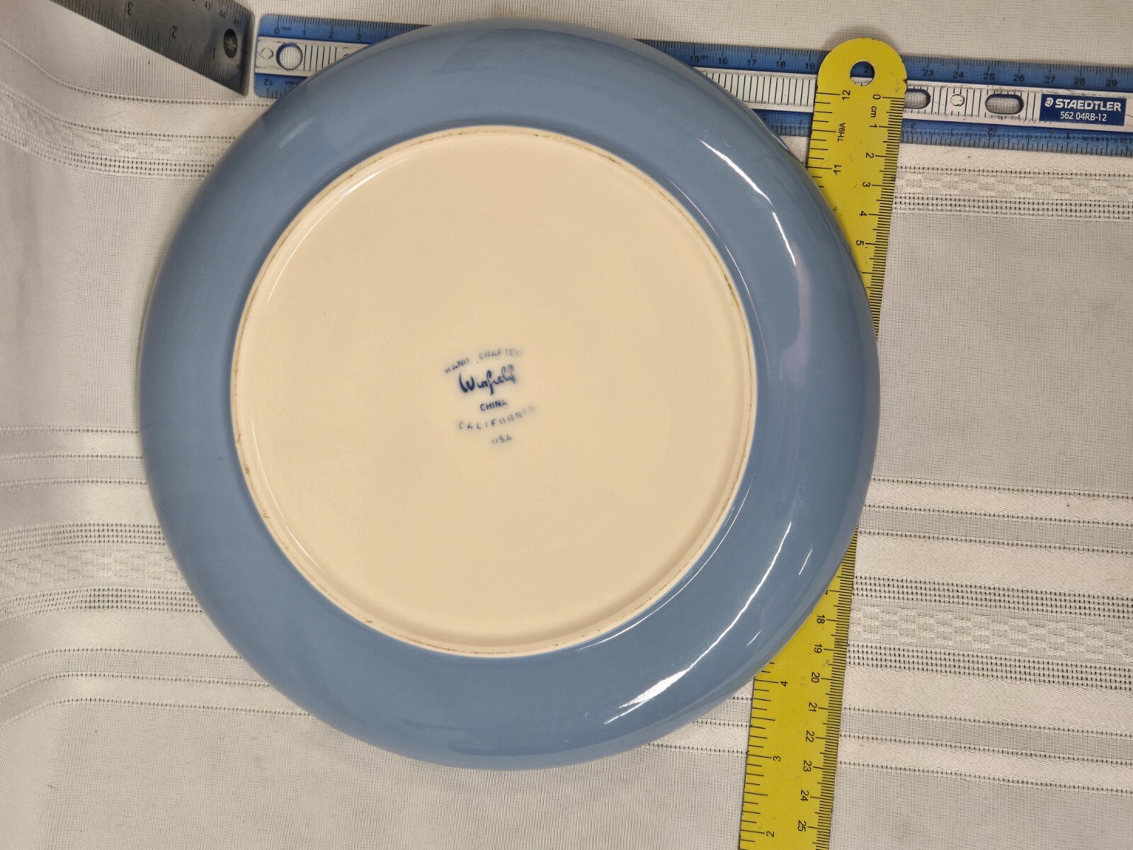 Winfield Ware Blue Pacific-White Bamboo China 10 1/4″ Dinner Plate