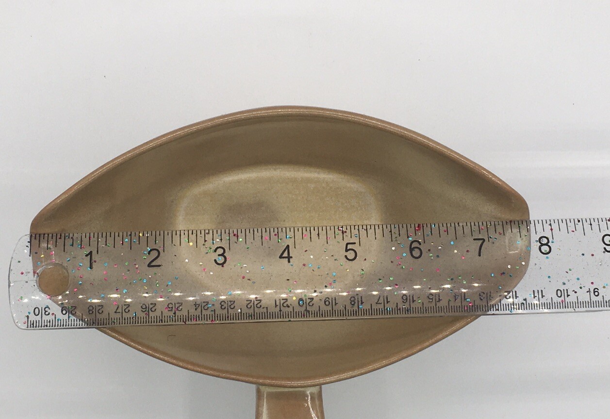 Frankoma 6S Pottery Desert Gold Double Sided Handled Gravy Sauce Boat MCM VTG