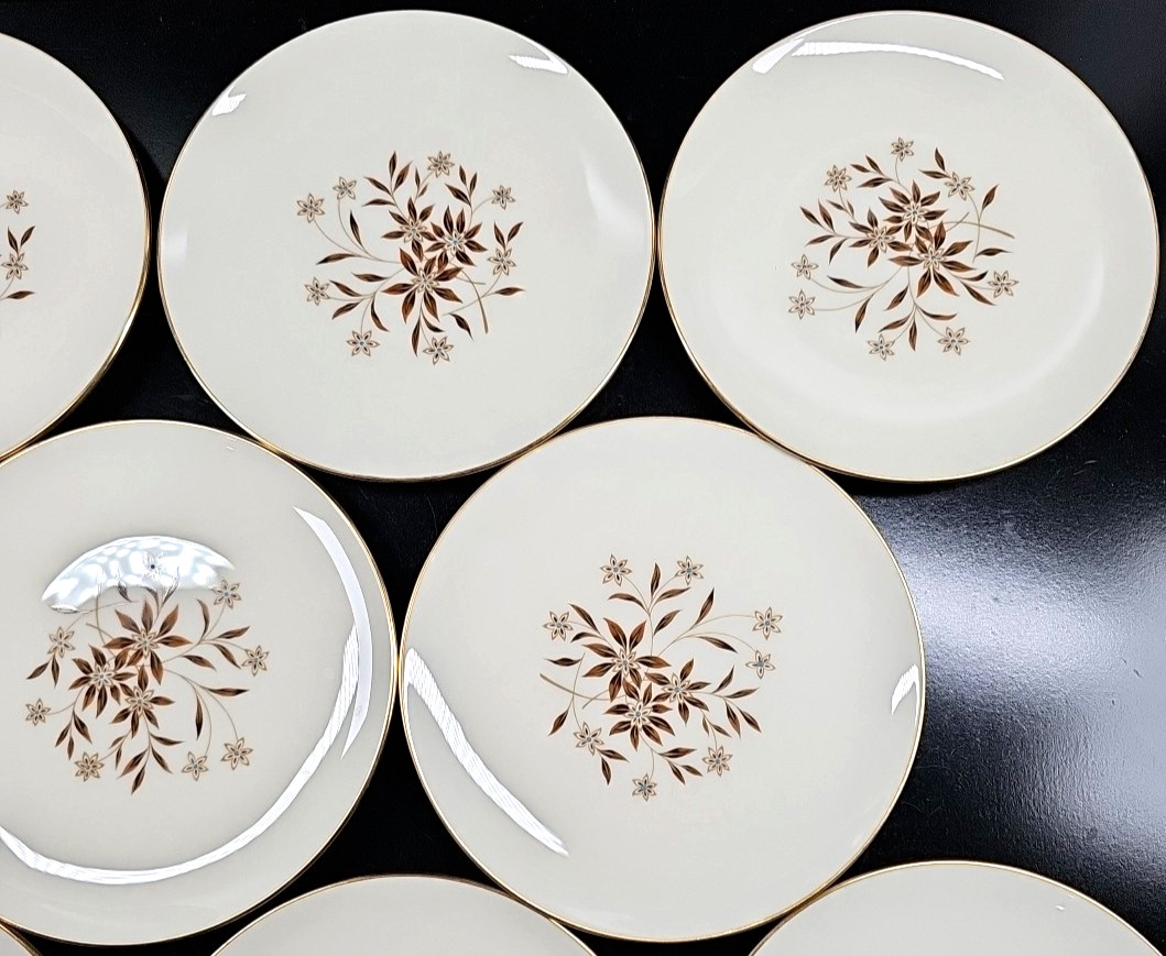 8 Lenox Starlight Salad Plate Set Vintage Flower Elegant Dining Dishes Retro Lot