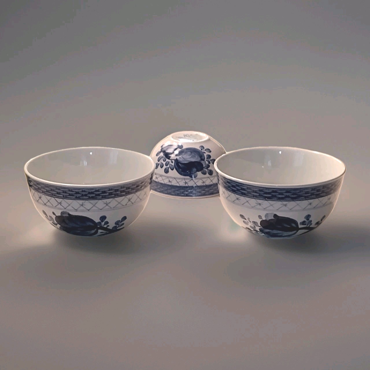 Royal Copenhagen Tranquebar Blue Cups Set of 2 Coffee & 1 Demitasse Size Beehive