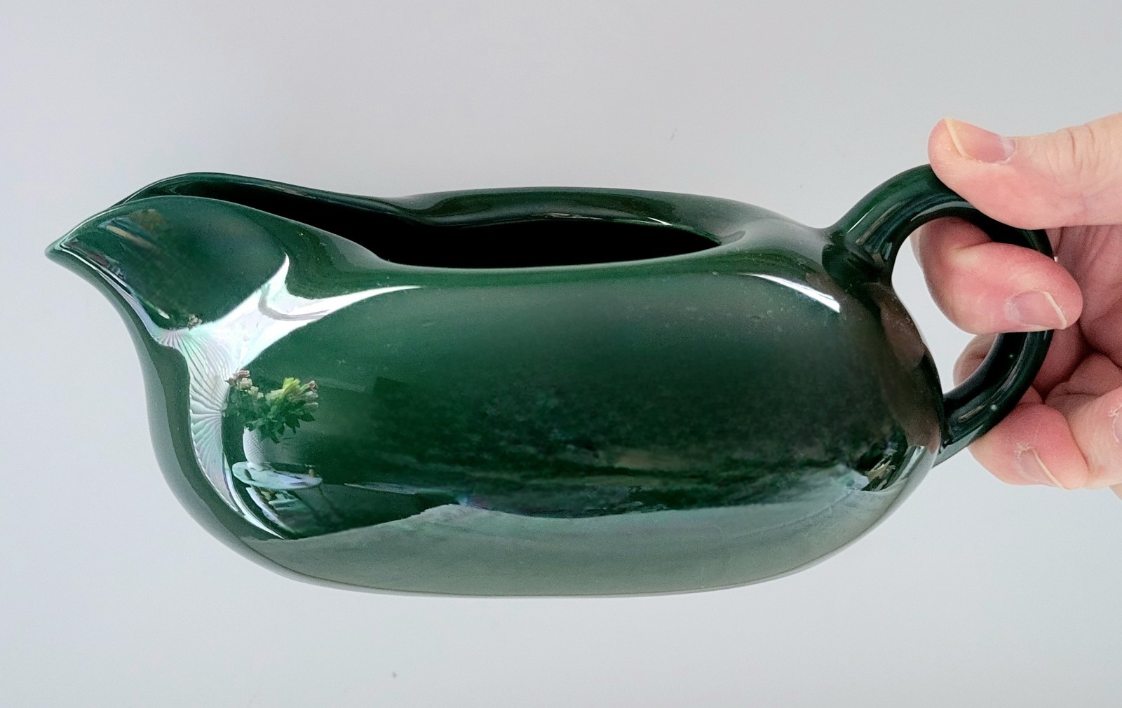 Hollydale Malibu Modern 16oz Gravy Boat Forest Green California 1940s-50s