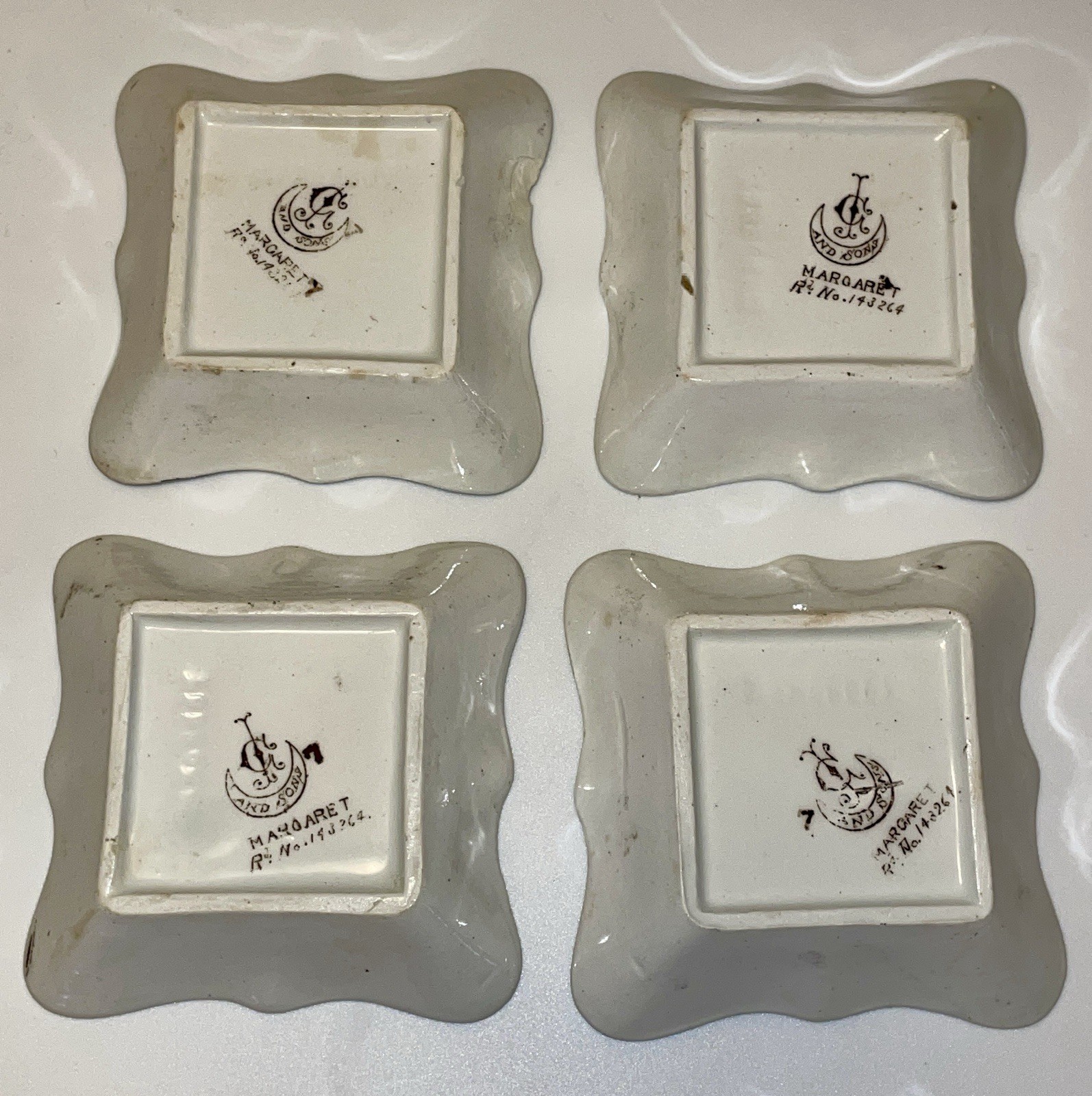 Antique Condiment Or Trinket Dishes Margaret Pattern From George Jones & Sons