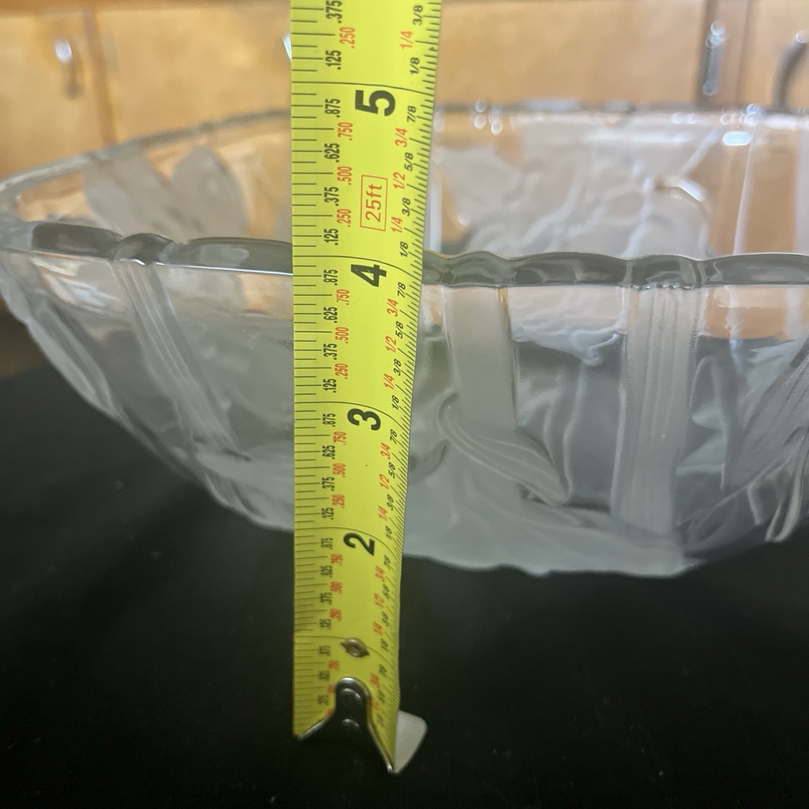 Vtg Rare Crystal Clear Studios 1989 Heavy Daffodils Serving Crystal Fruit Bowl