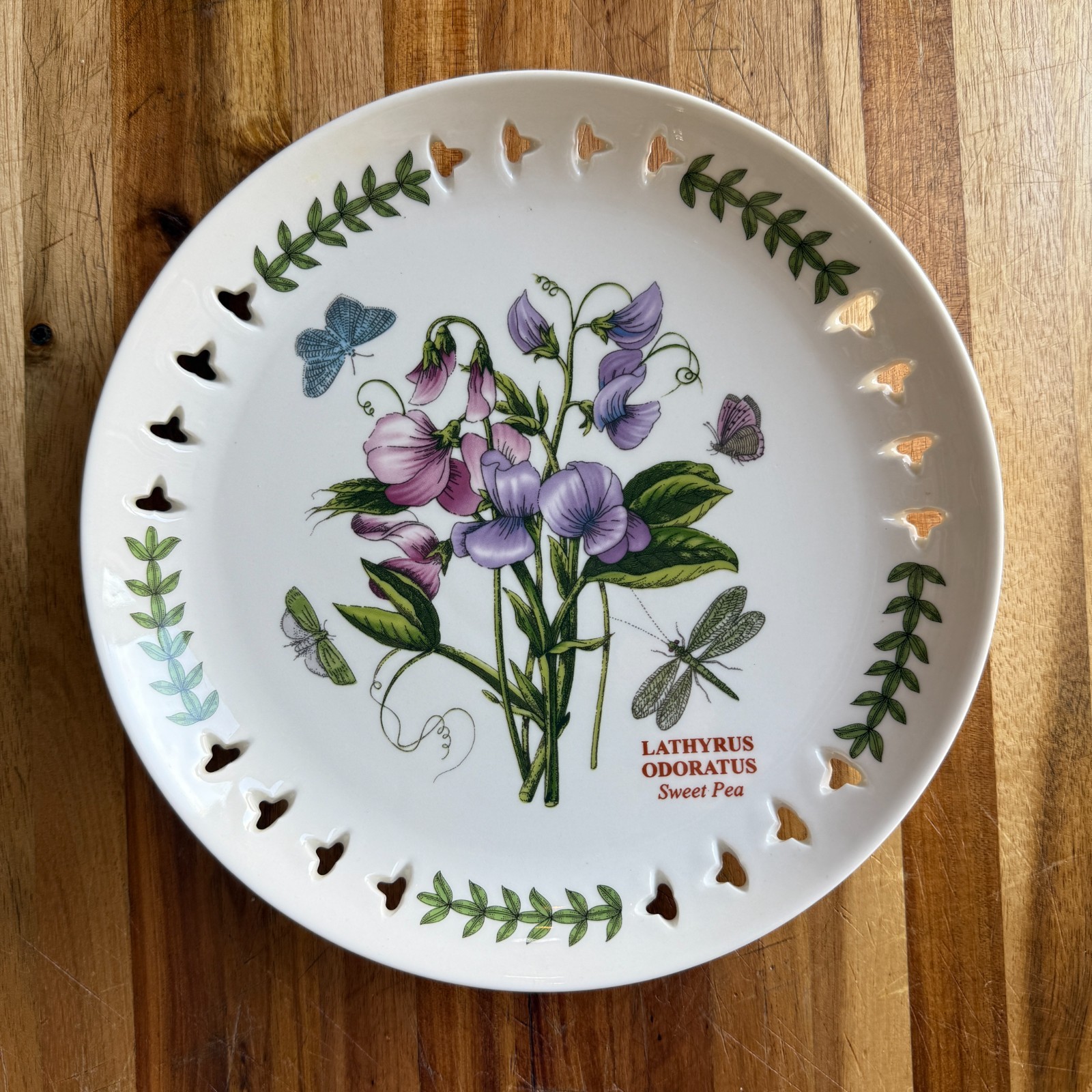 Botanic Garden Portmeirion Pierced Edge Plates 8.5″ Salad/Dessert- Set of 3